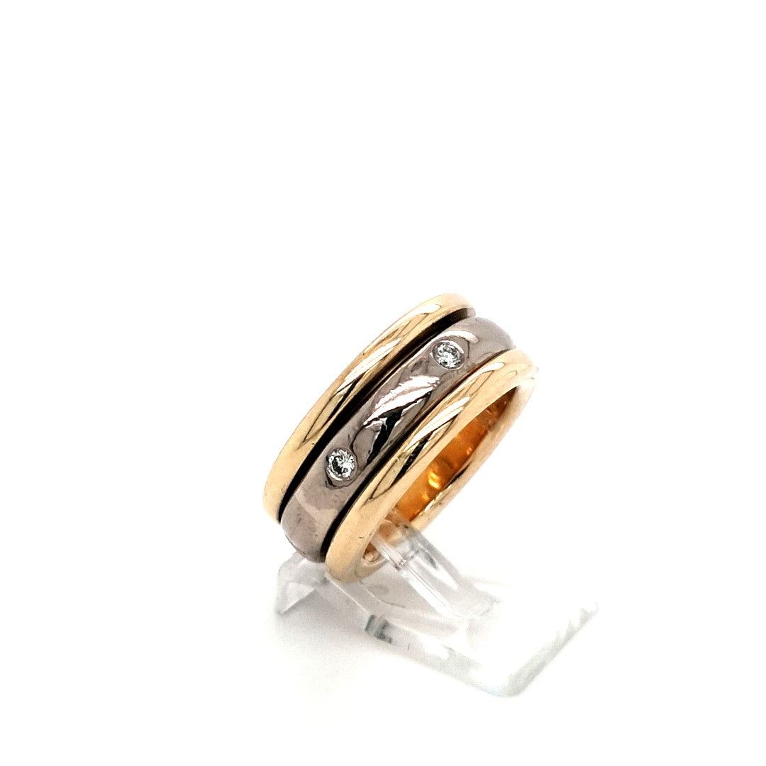 Ring Gelb Weiß Gold 585 Brillanten Schmuck Unisex Geschenk