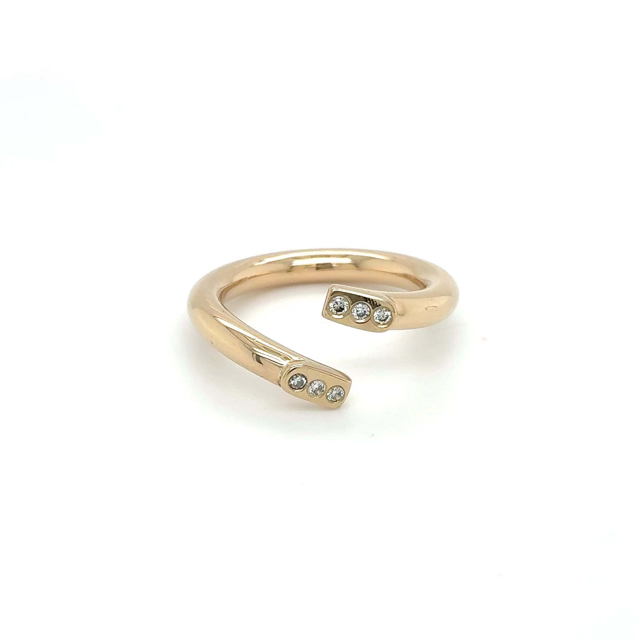 Damenring 750 Gelbgold 18kt Brillanten Gr.55