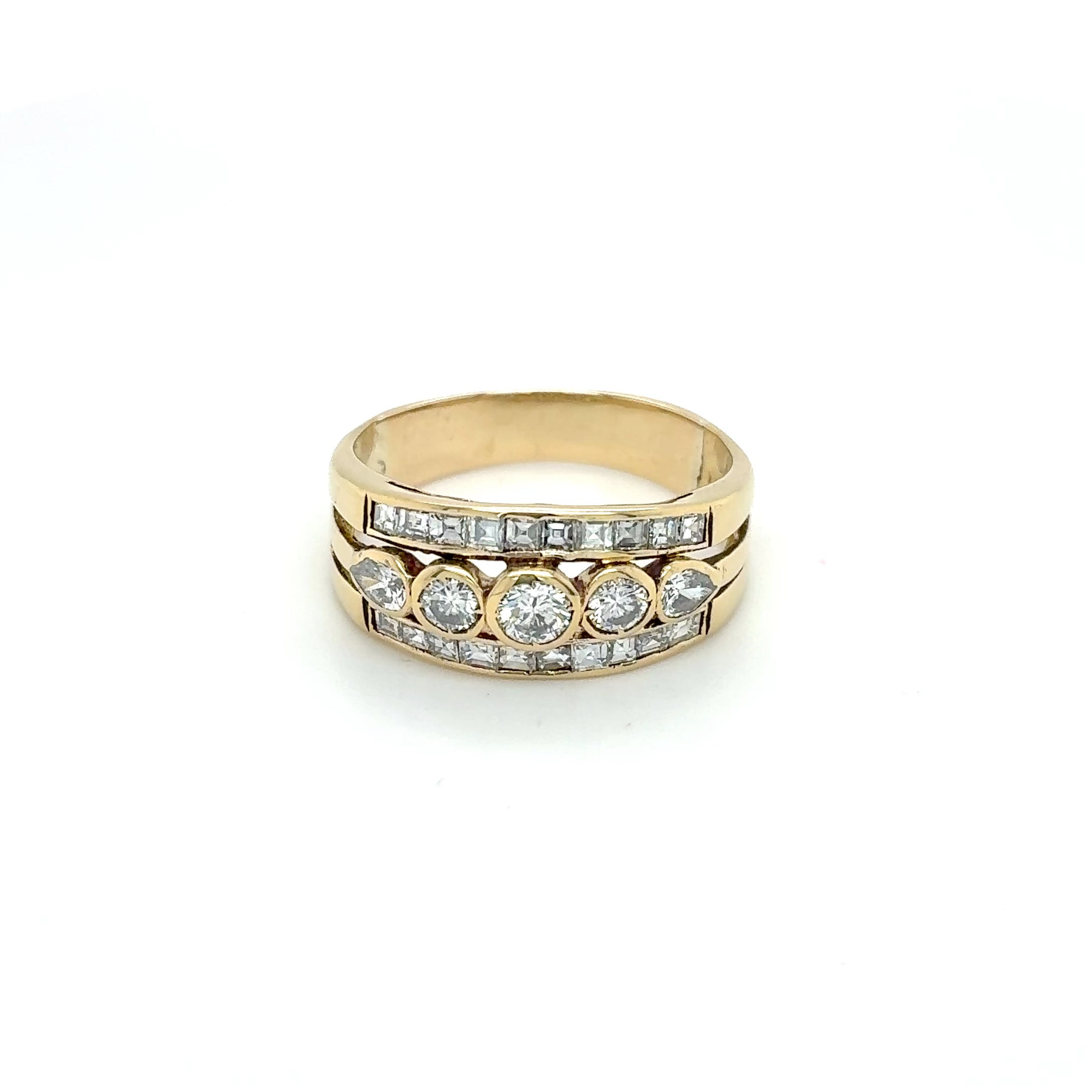 Damenring 585 Gelbgold 14kt Brillanten Gold Gr.59