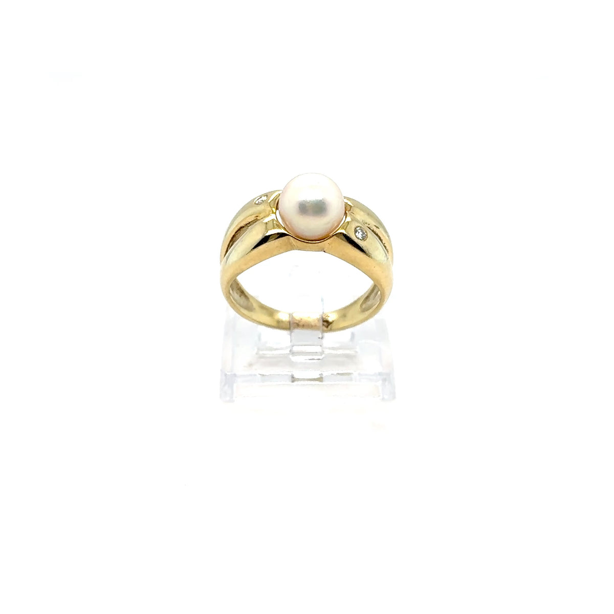 Diamantring Gelbgold Perle