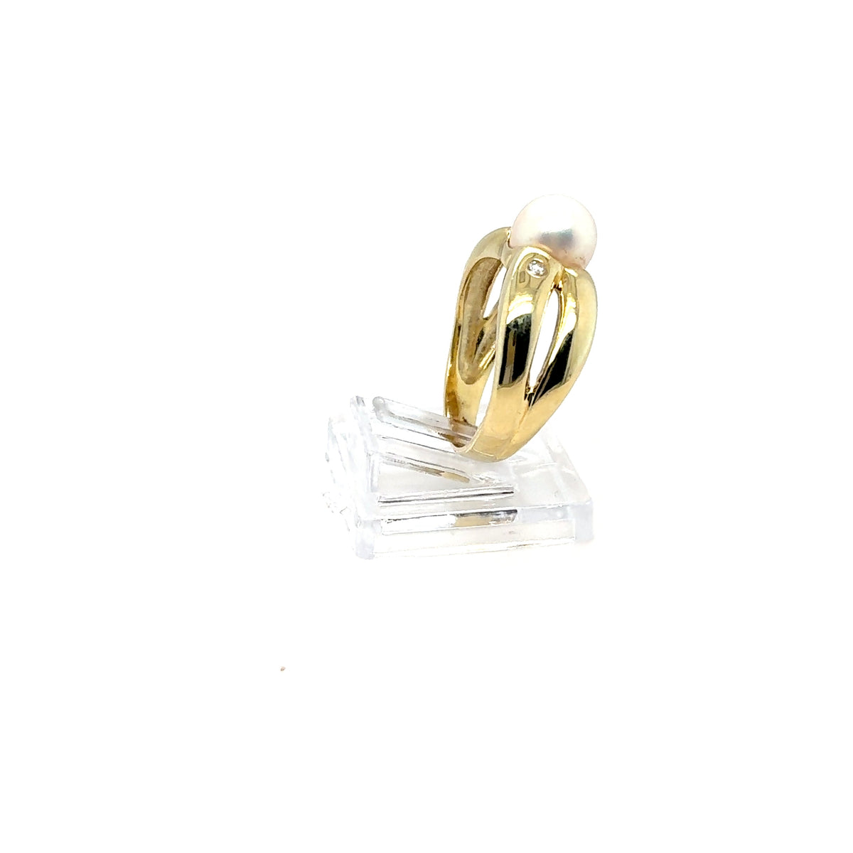 Diamantring Gelbgold Perle