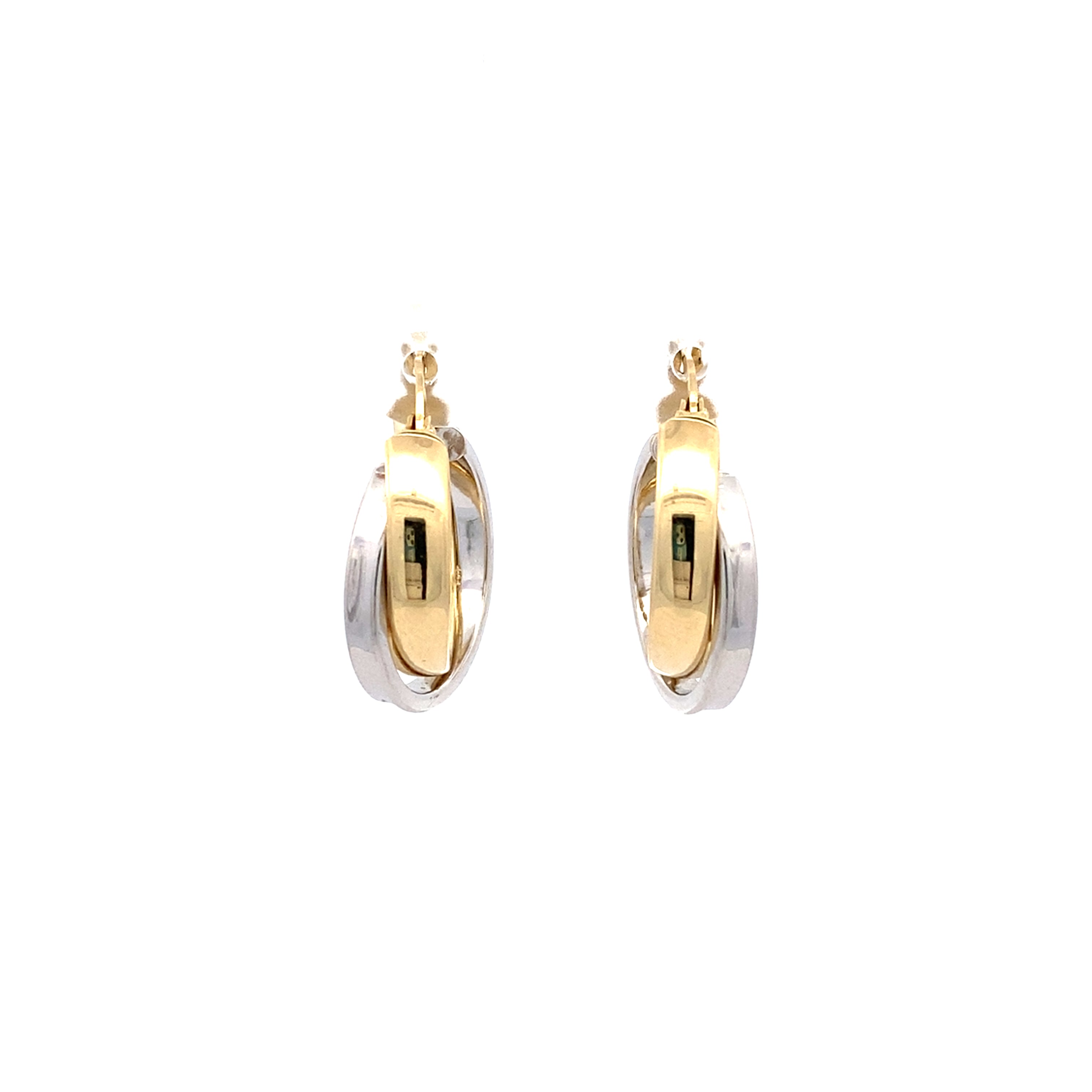 Creolen Gelbgold und Weißgold 585