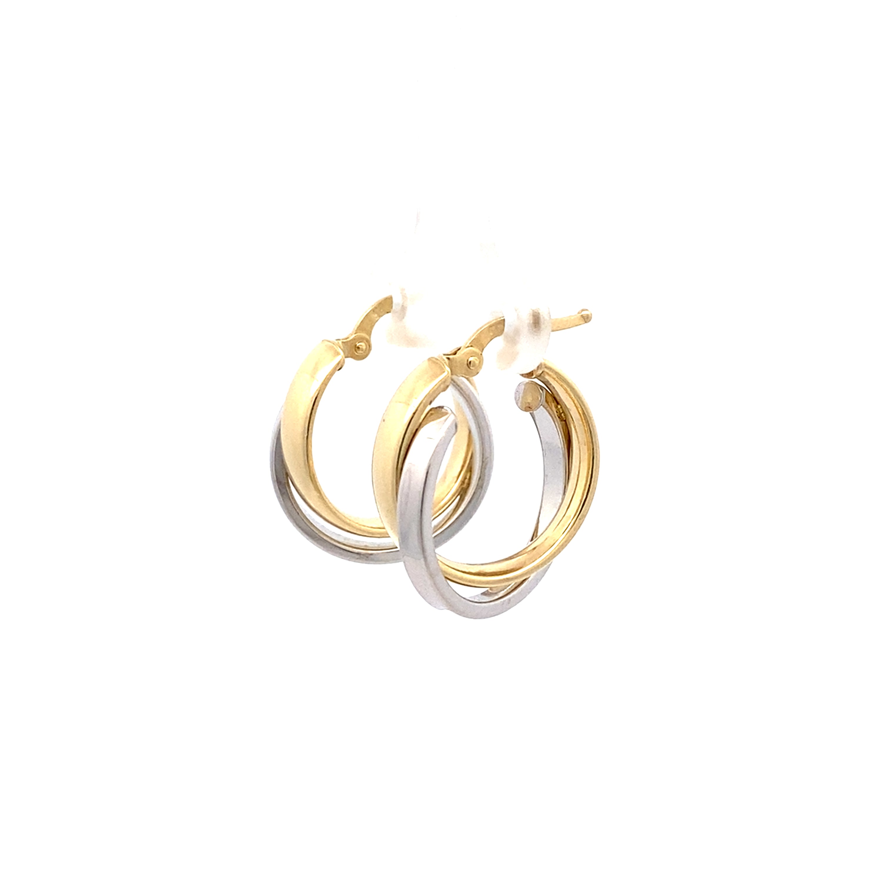 Creolen Gelbgold und Weißgold 585