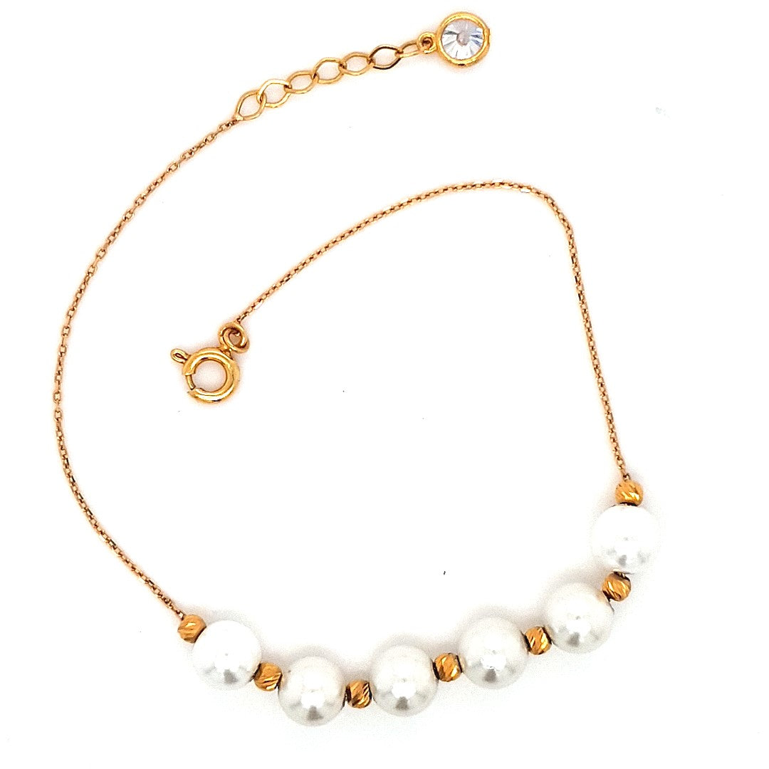 Armband Gold 875 21 kt Perlen Damen Geschenk