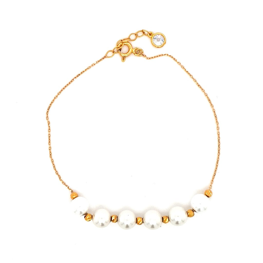 Armband Gold 875 21 kt Perlen Damen Geschenk
