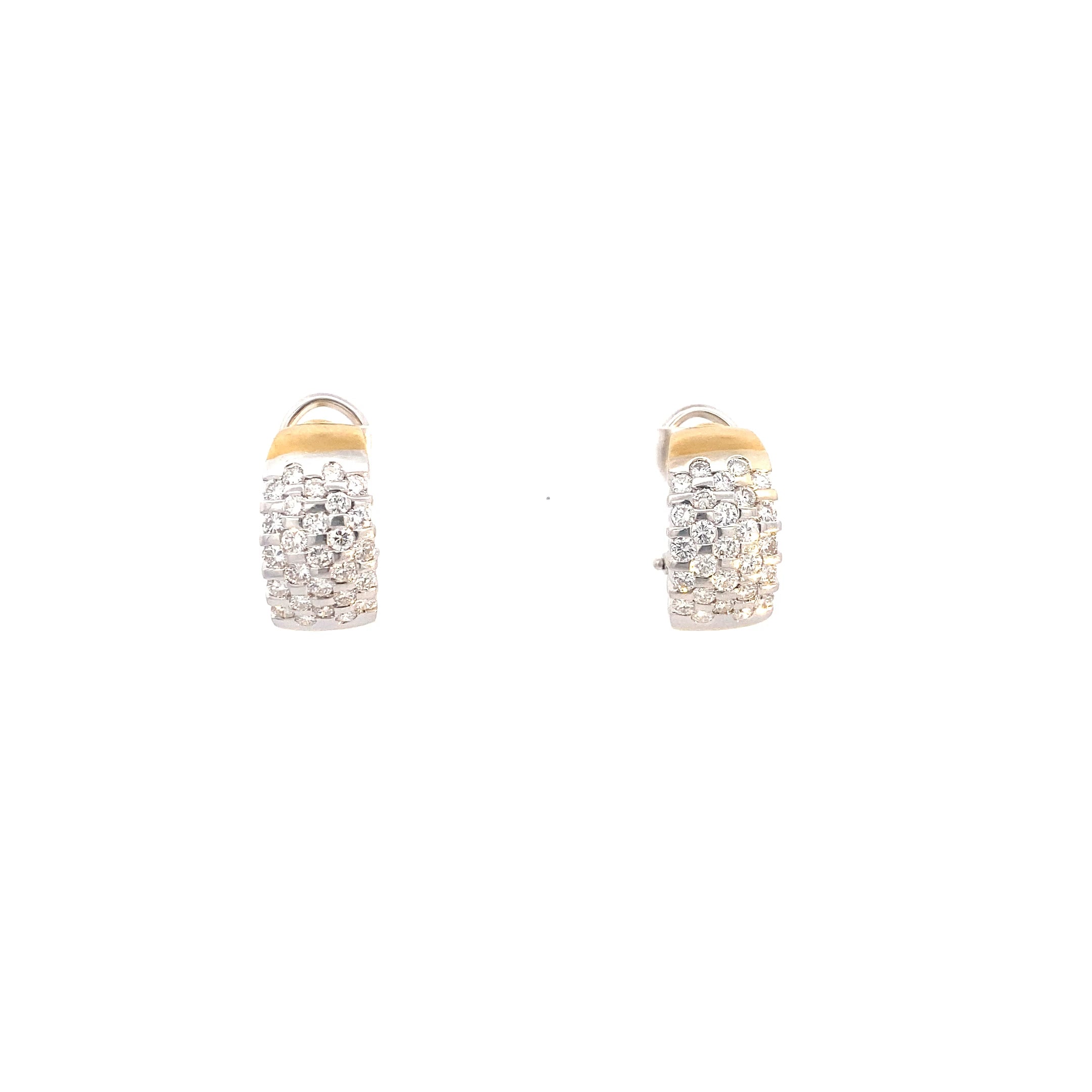 Ohrstecker Gelbgold, Weißgold mit Brillanten zsm.  ca.3,35 ct