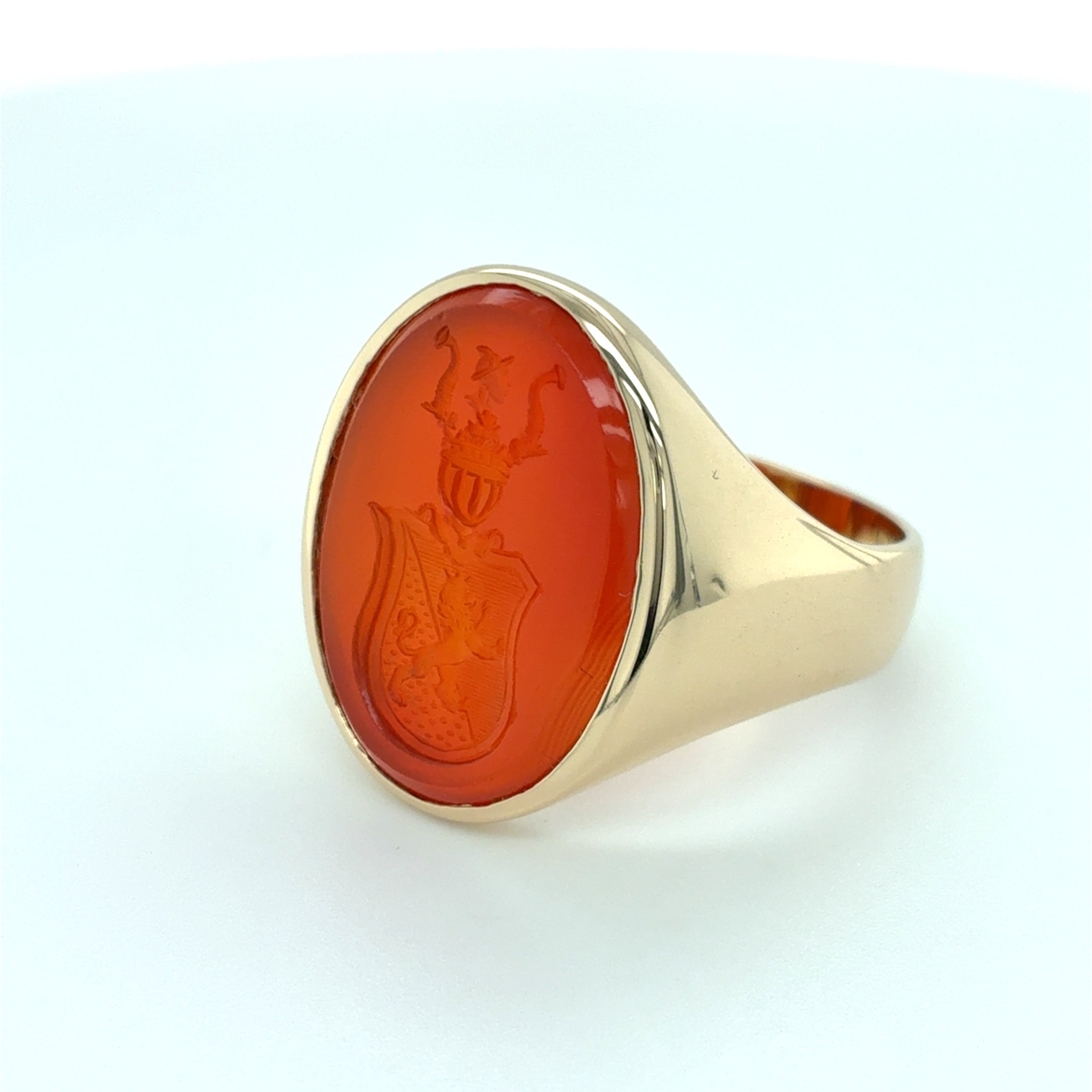 Siegelring Ring 585 Gelbgold 14kt Gold Gr. 68