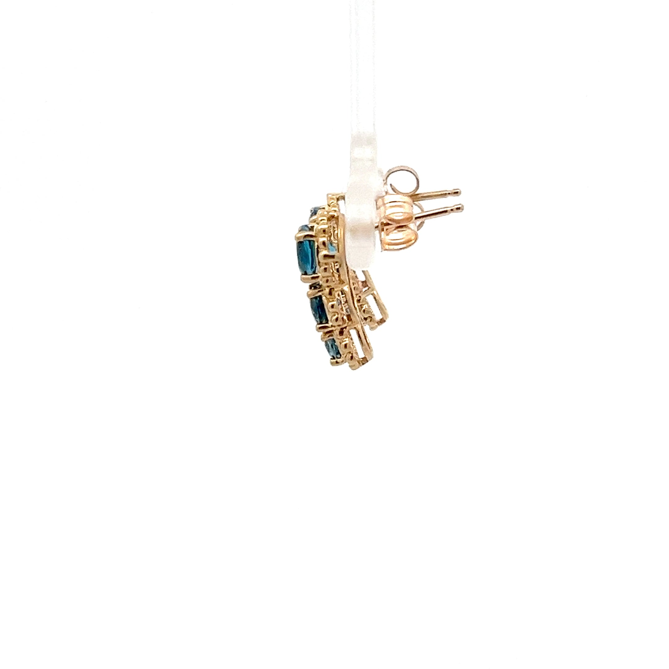 Ohrringe Gelbgold 375 9 Karat mit Farbstein Blau