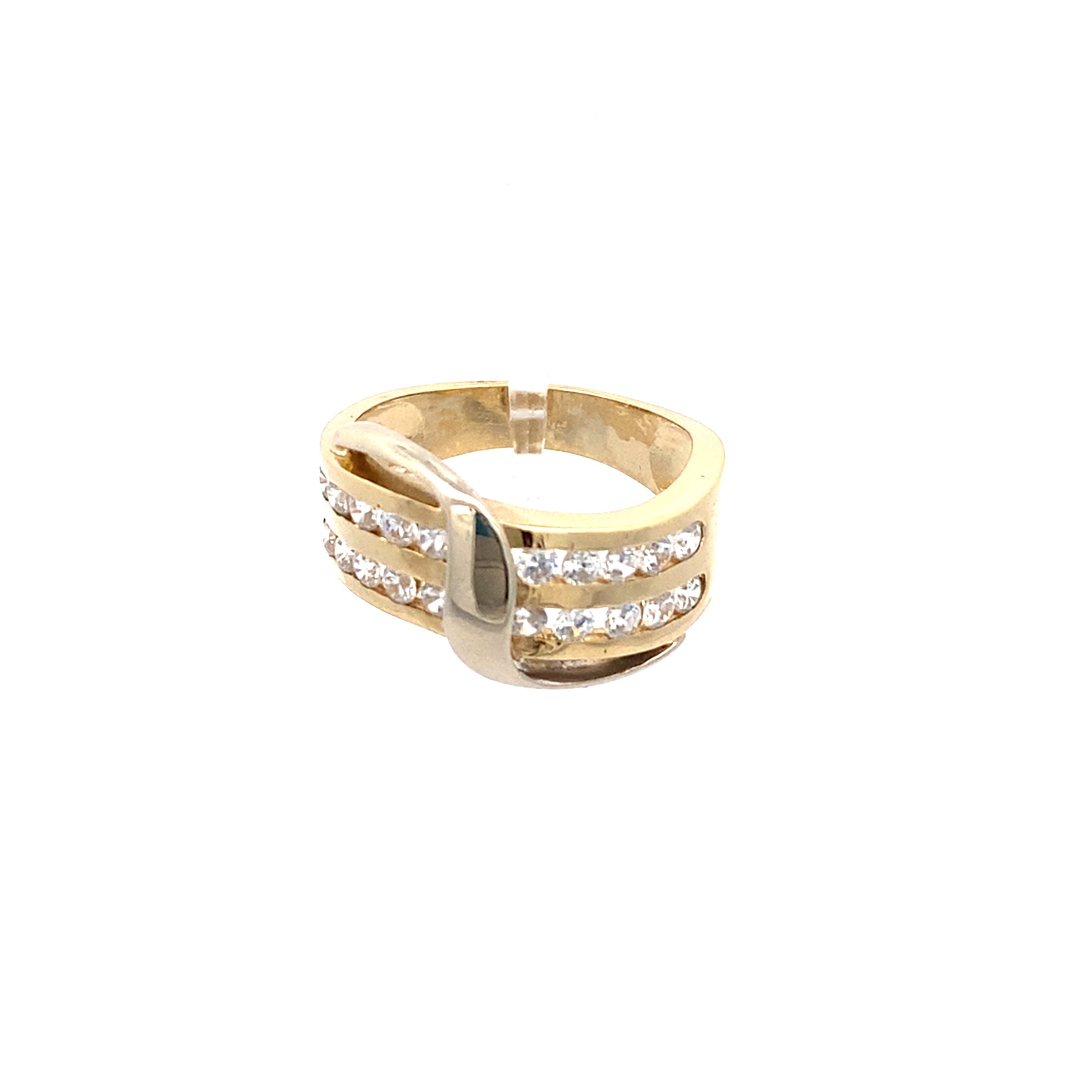 Damenring Gelbgold 585 mmit farblosen Steinen