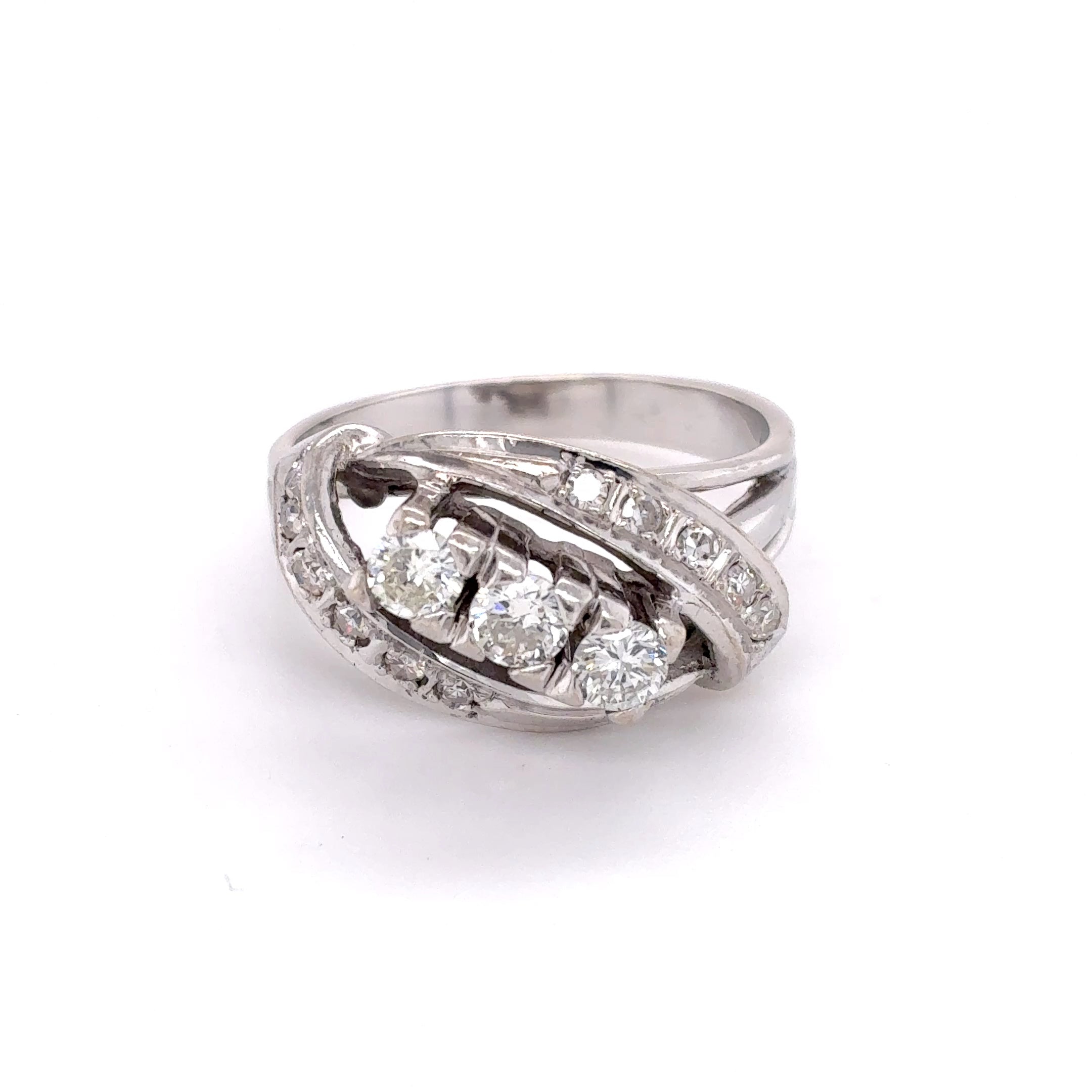 Ring Goldring Brillant Diamant 585/14 Karat Weißgold Gr.58