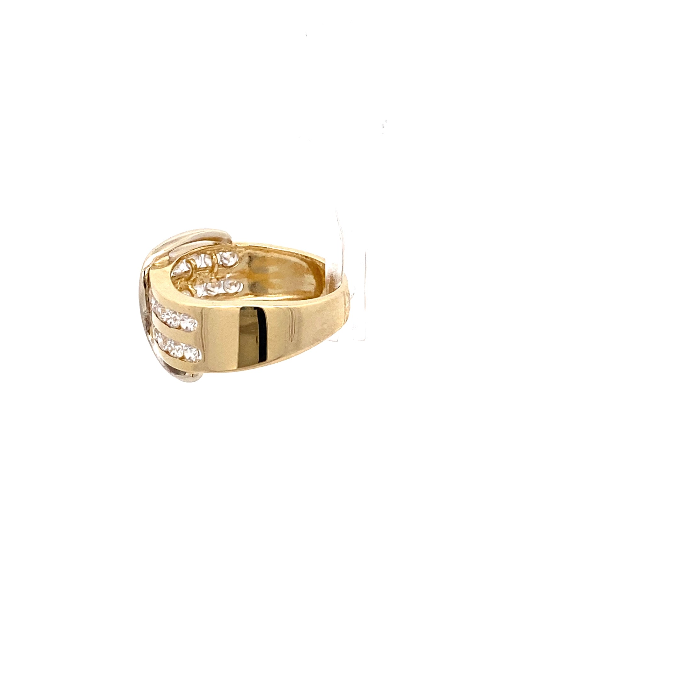 Damenring Gelbgold 585 mmit farblosen Steinen