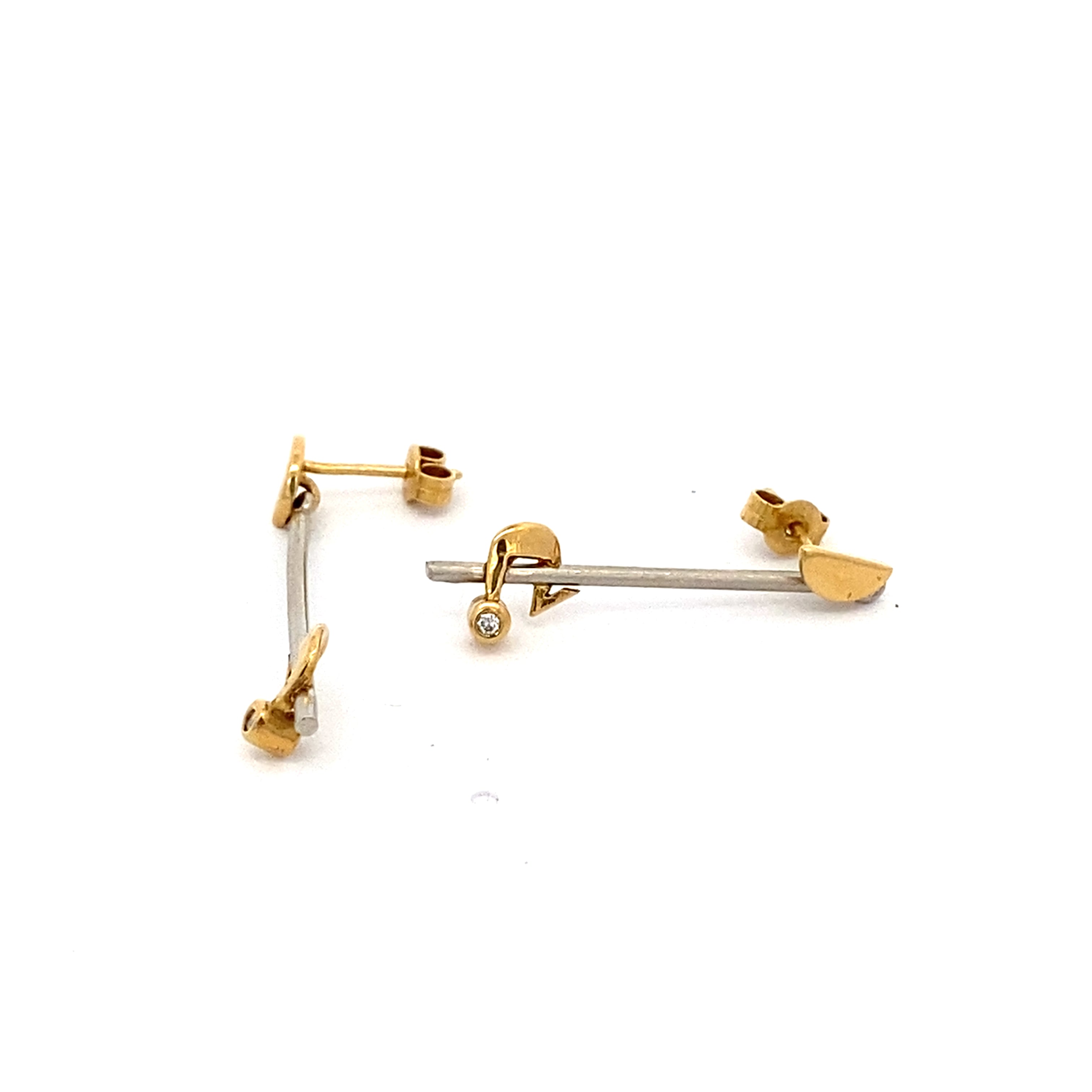 Ohrhänger Platin 950 und Gelbgold 750