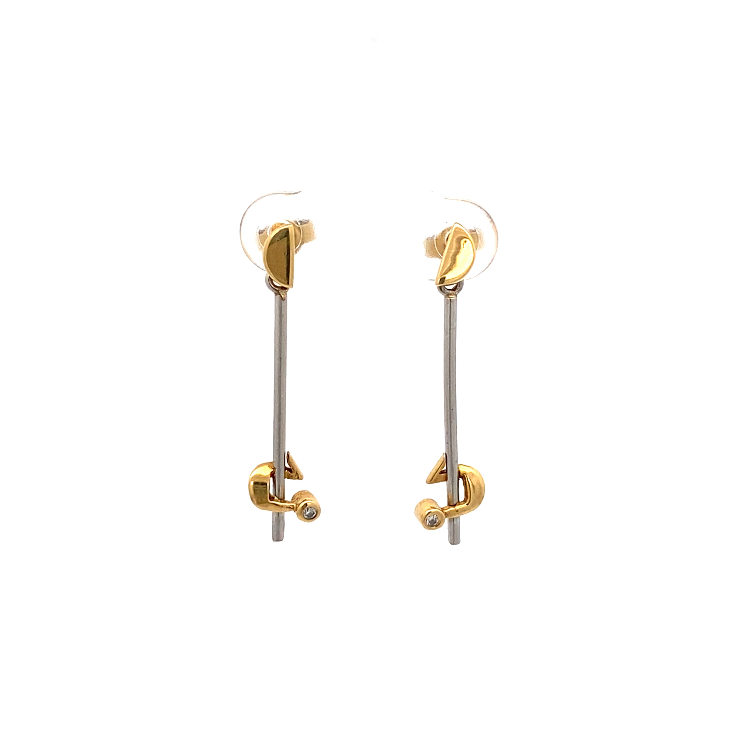 Ohrhänger Platin 950 und Gelbgold 750