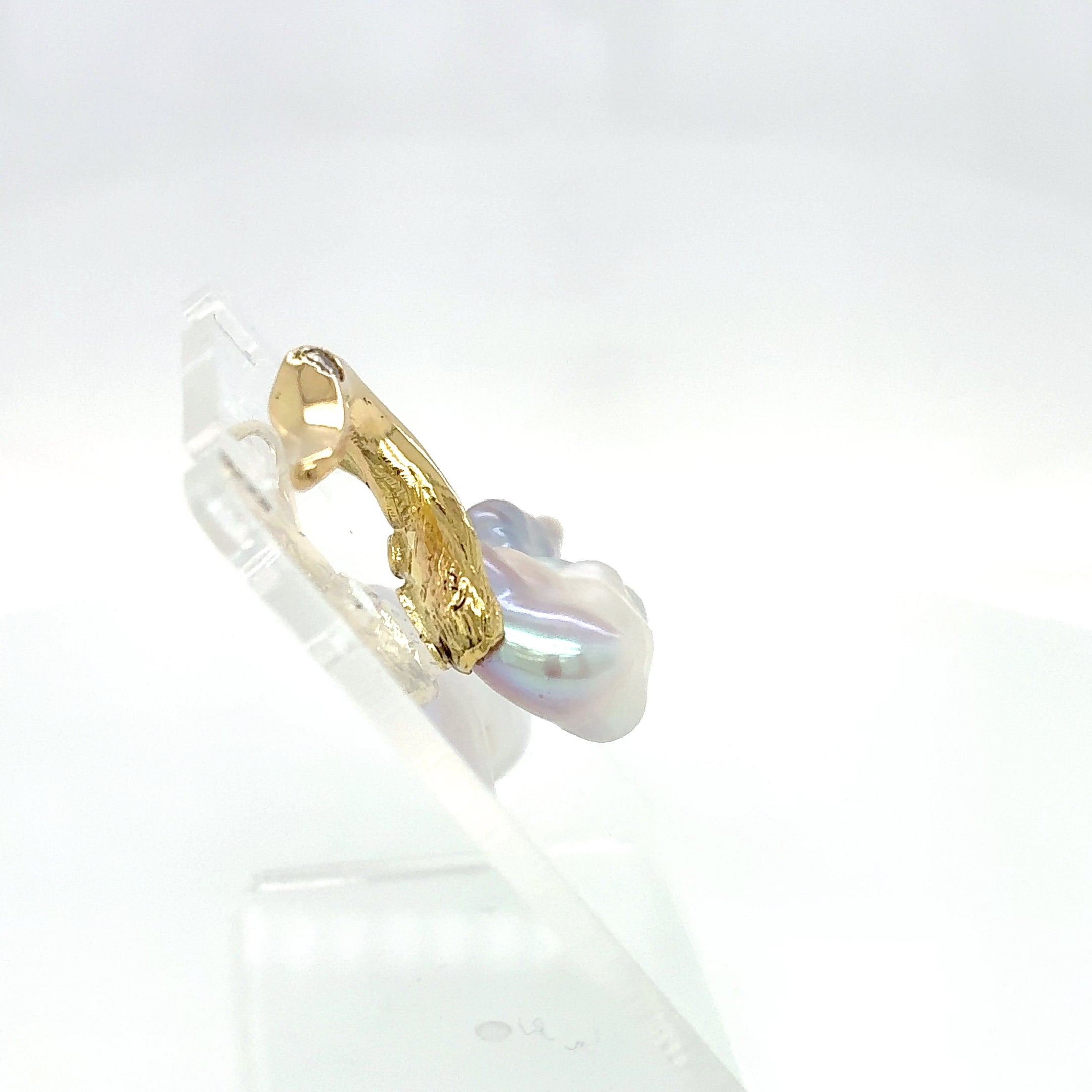 Anhänger Schwan Gold 750 Gelbgold Brillant Perle