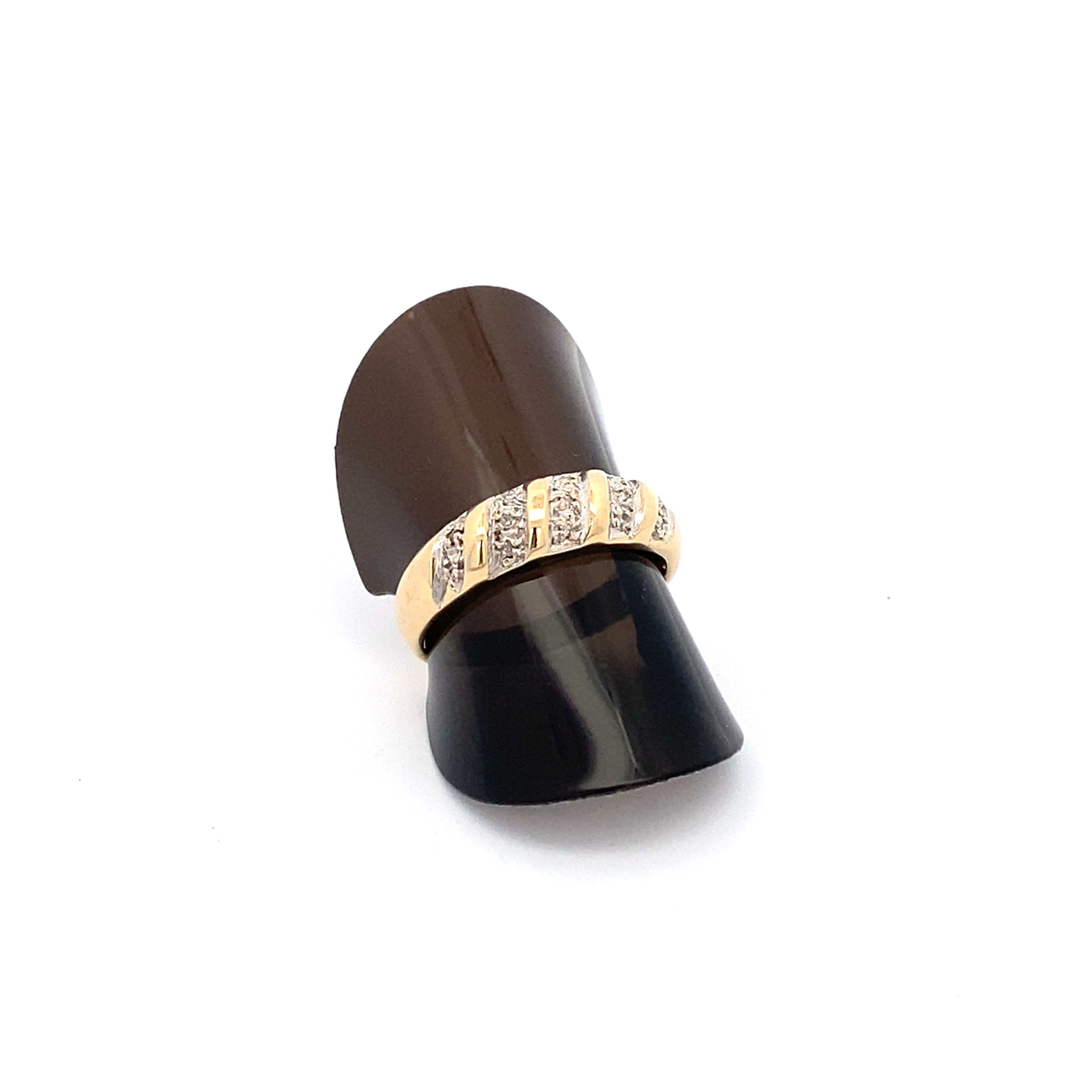 Damenring Gelbgold/Weißgold 333 mit 13 Brillanten
