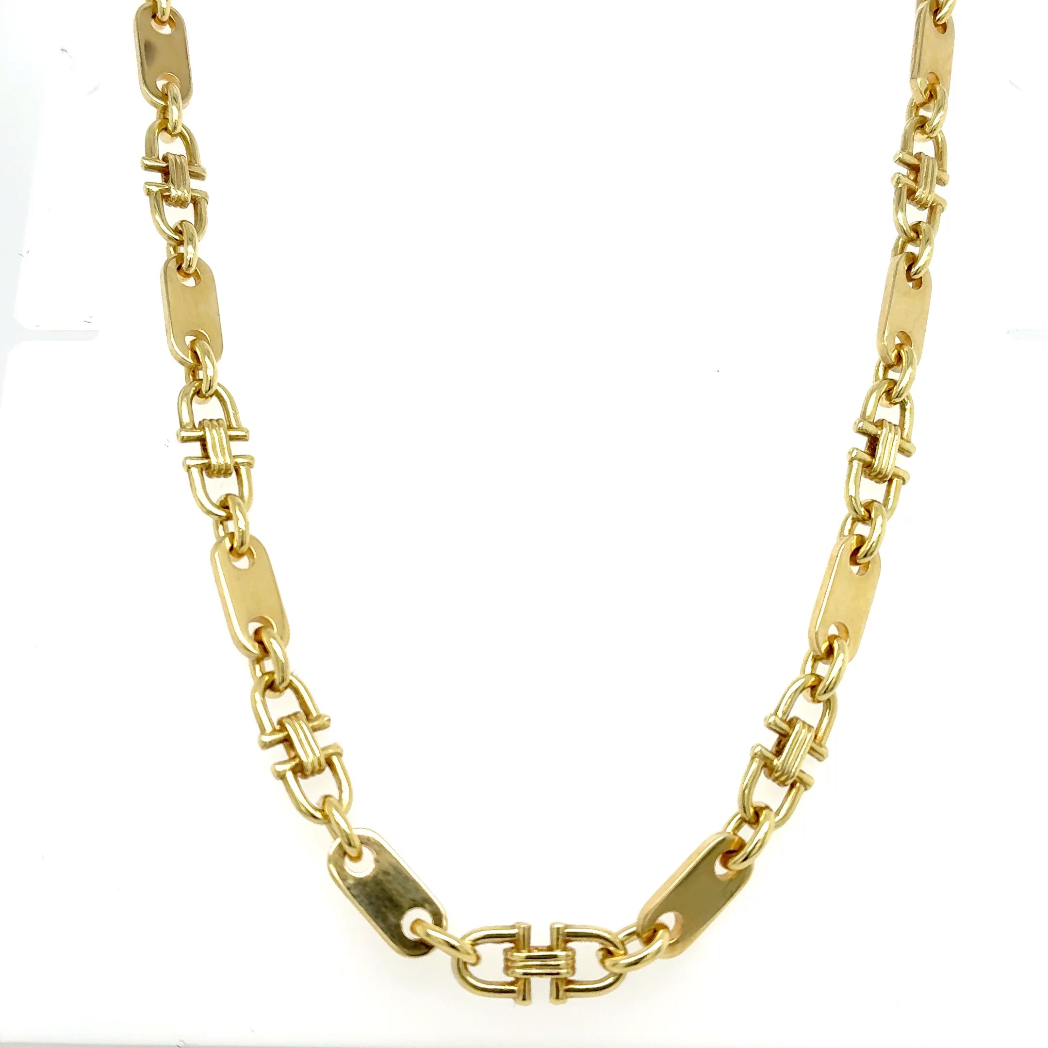 Platten Steigbügel Kette Gold 585 Gelbgold 14kt L:ca.50cm