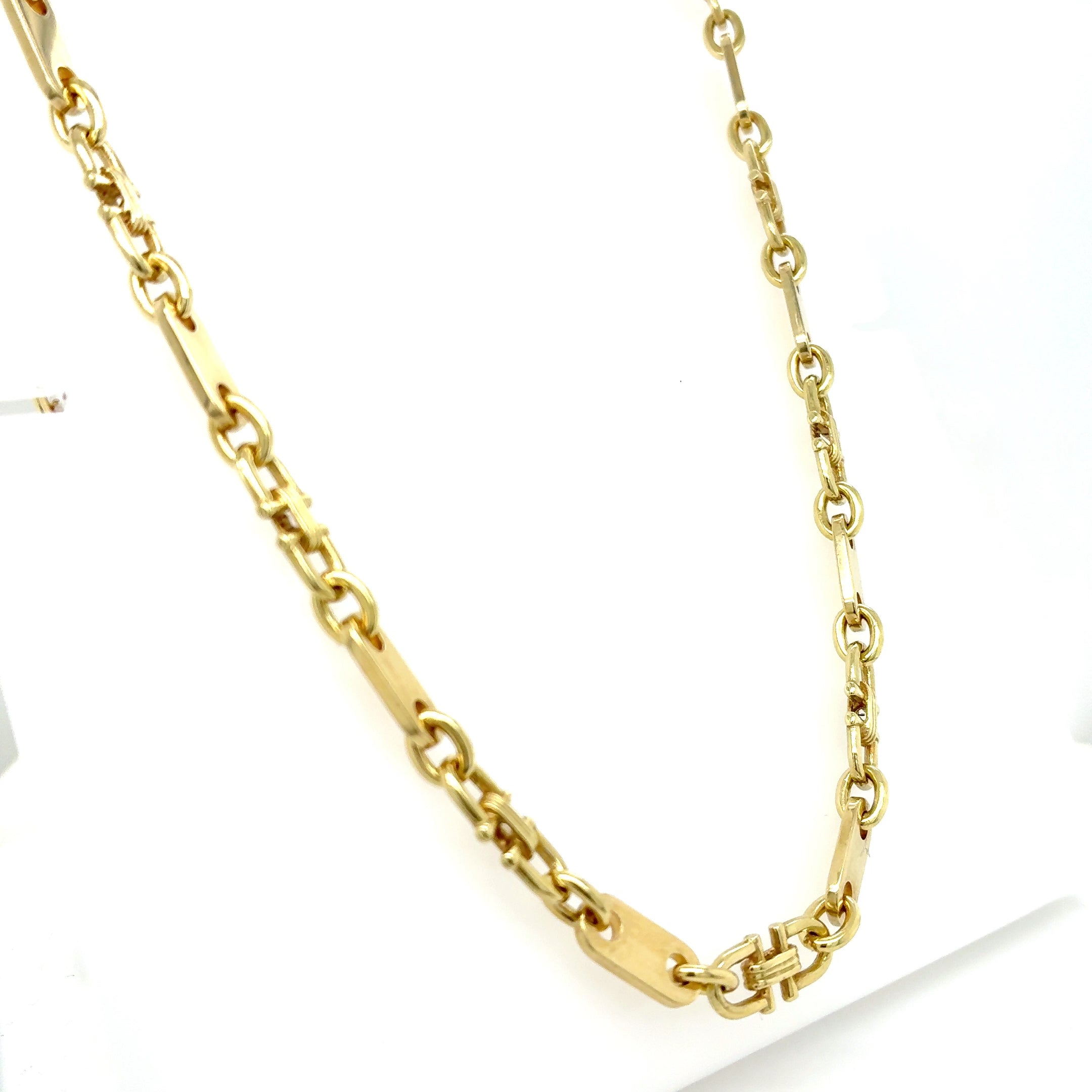 Platten Steigbügel Kette Gold 585 Gelbgold 14kt L:ca.50cm