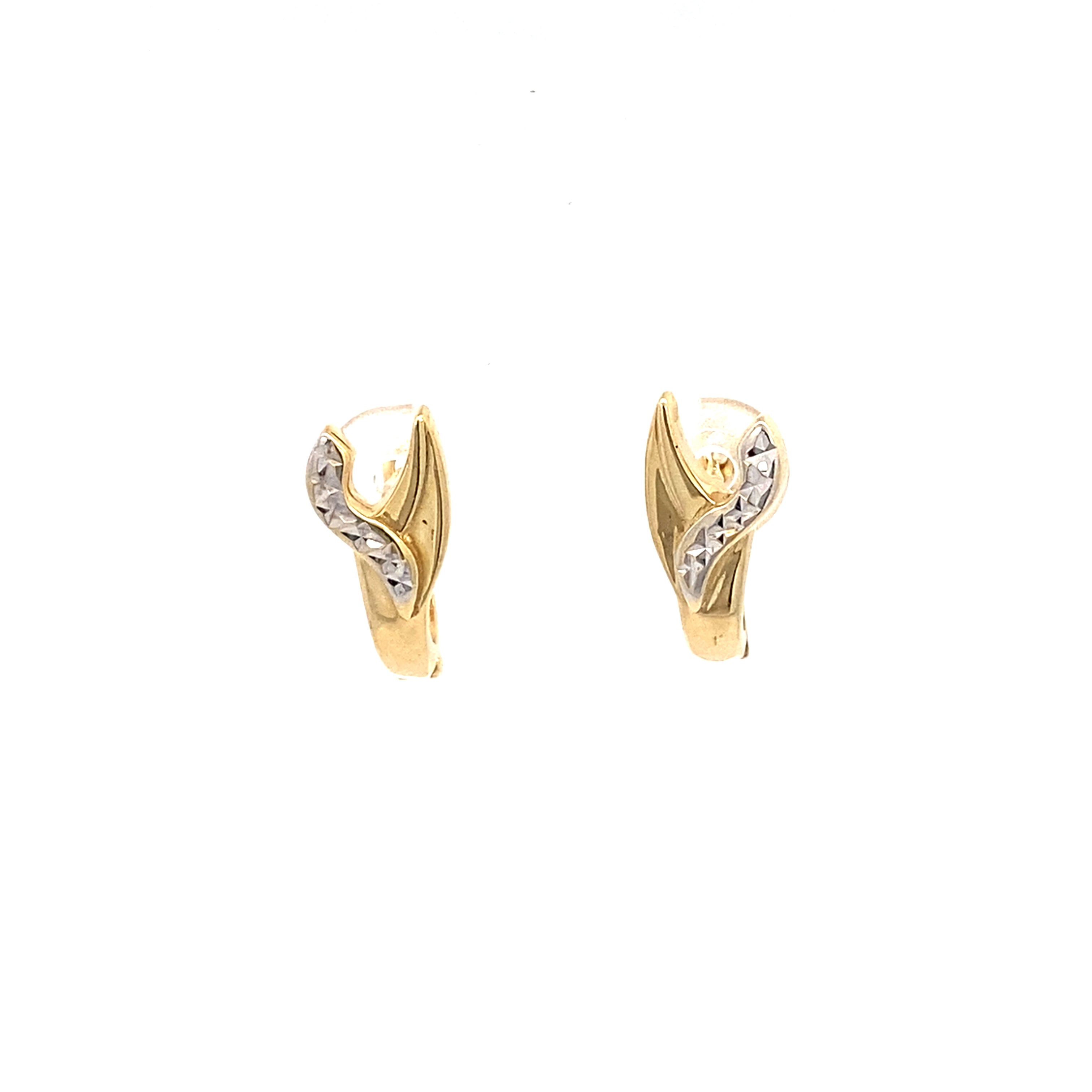Ohrringe Gelbgold und Weißgold 585