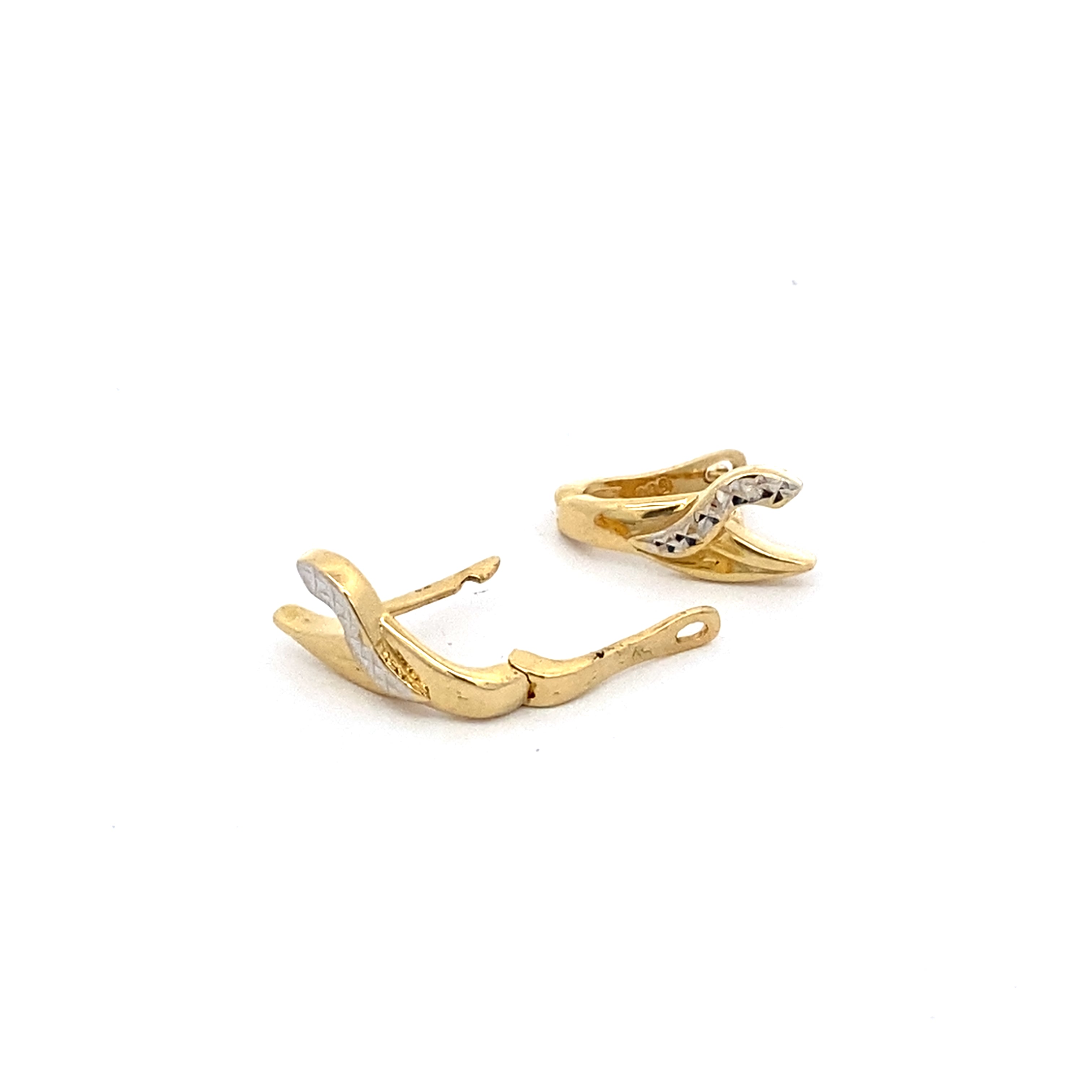 Ohrringe Gelbgold und Weißgold 585