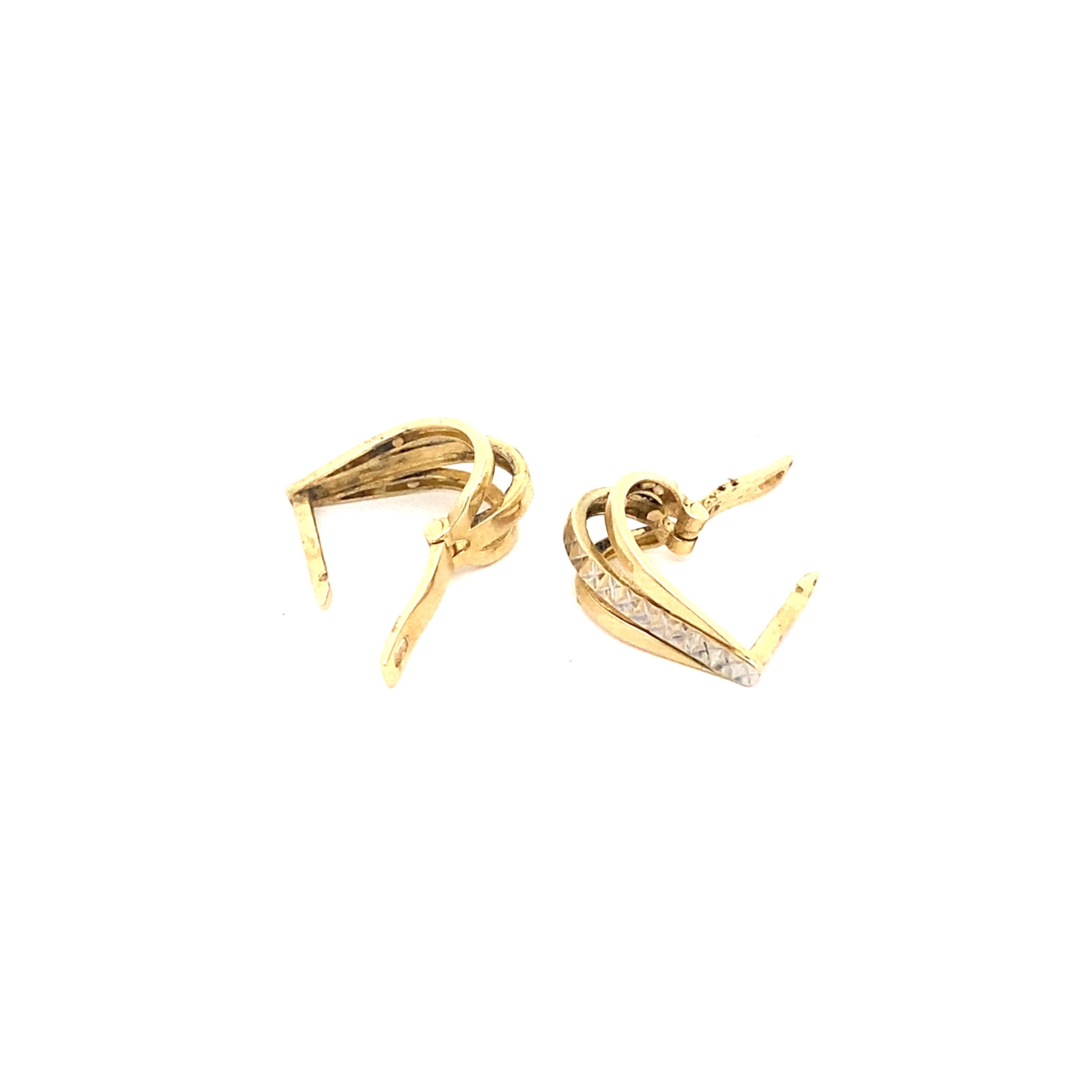Ohrringe Gelbgold und Weißgold 585