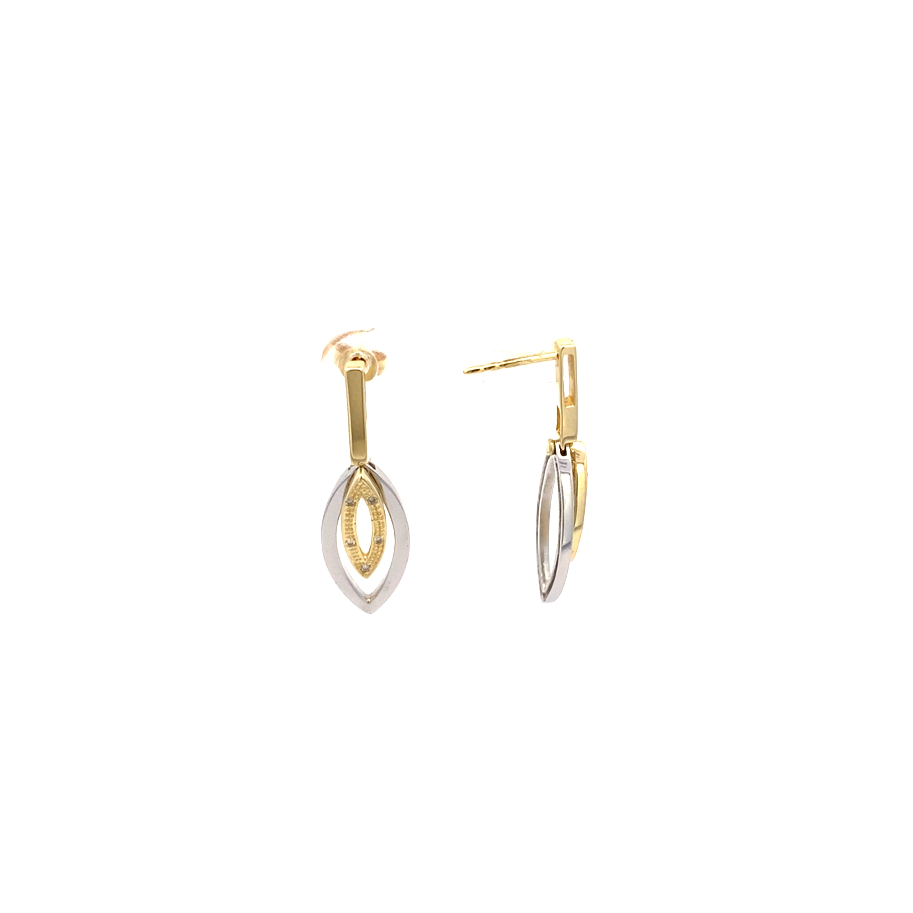 Schmuckset Gelbgold und Weißgold 585 mit Brillanten