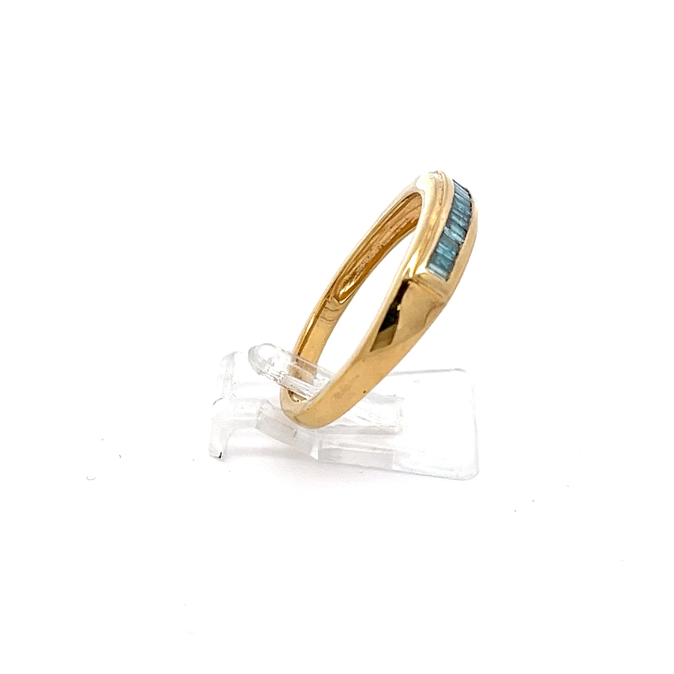 Sterling Silber Ring vergoldet mit blauen Steinen *63*