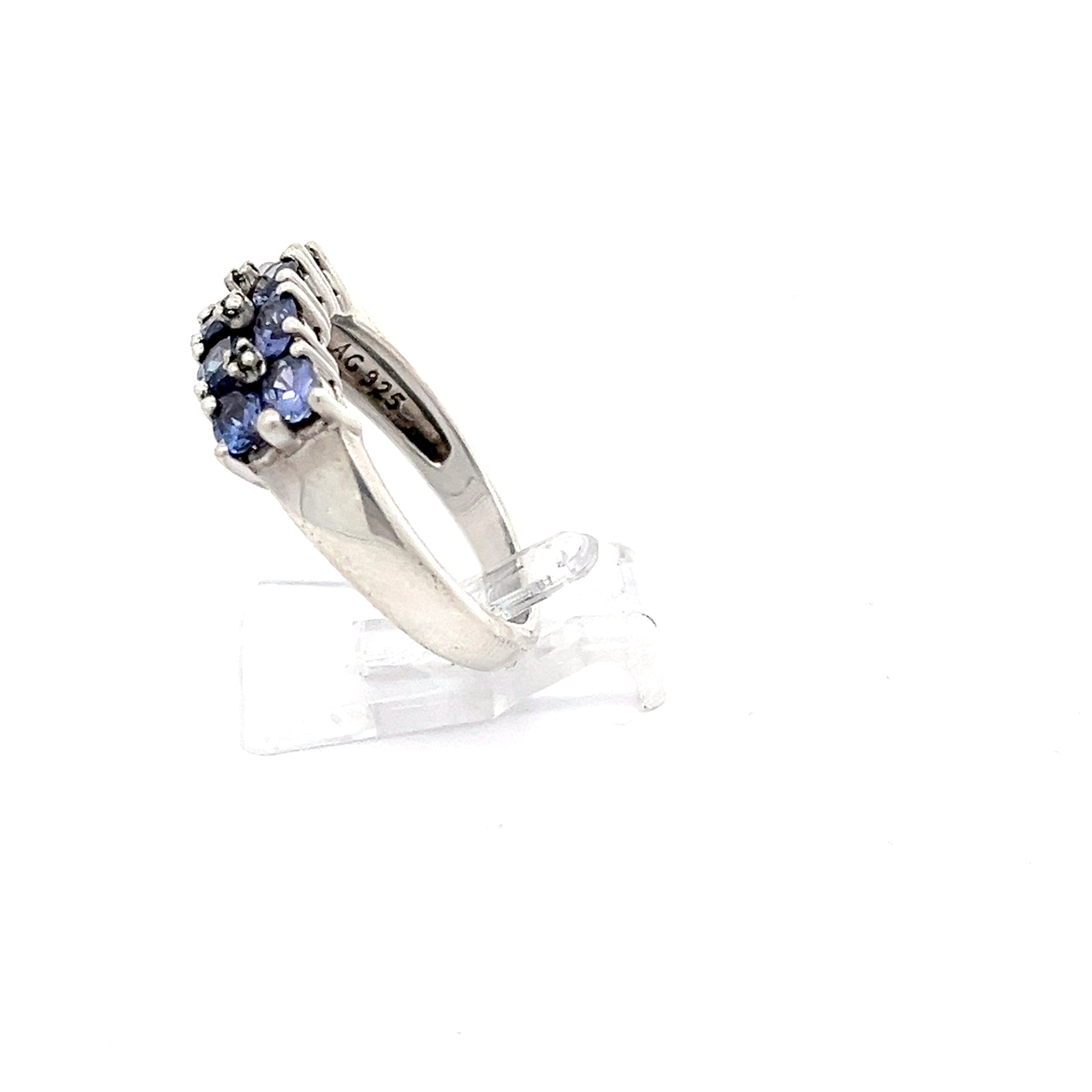 Sterling Silber Ring mit blauen Steinen *59*