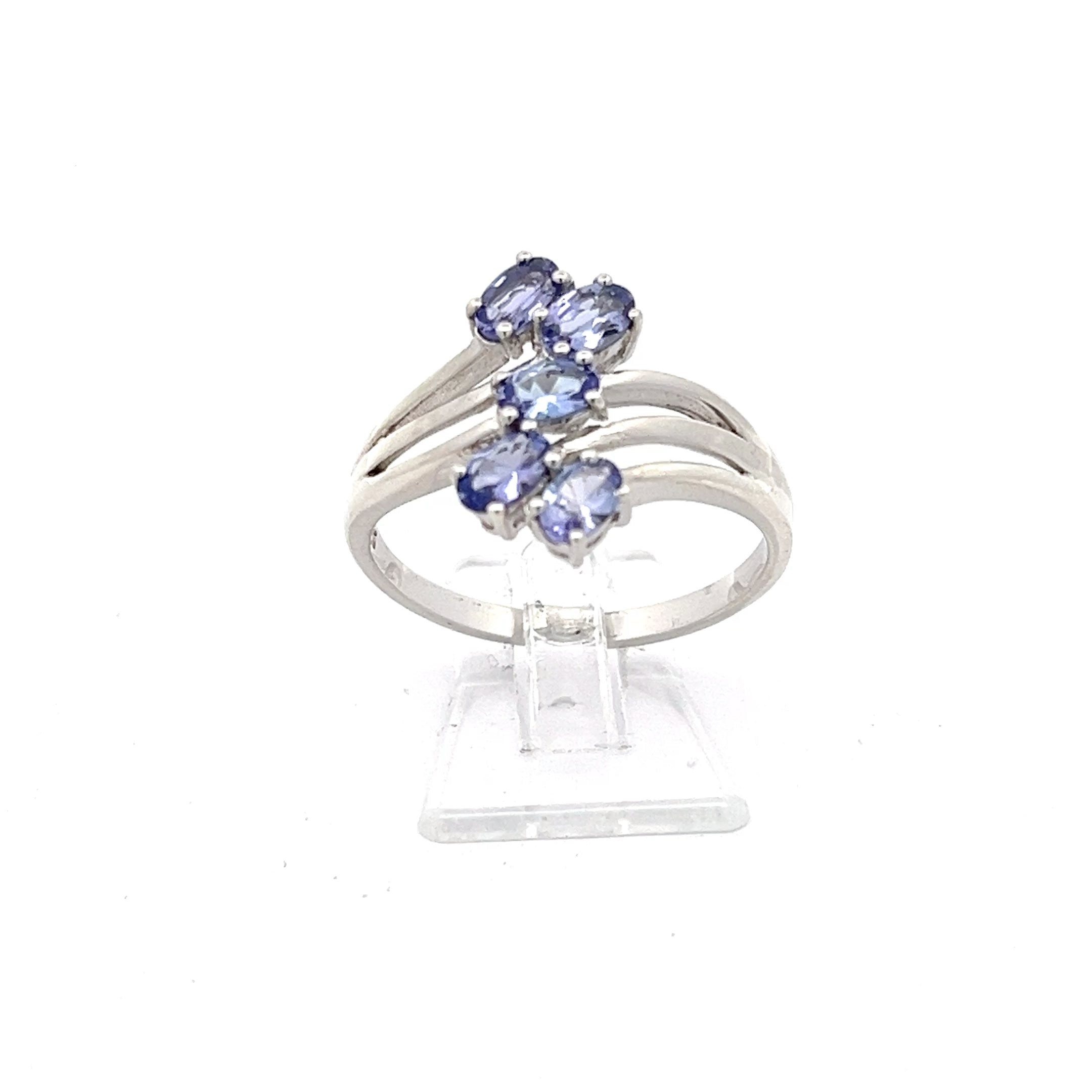 Sterling Silber Ring mit blauen Steinen *63*