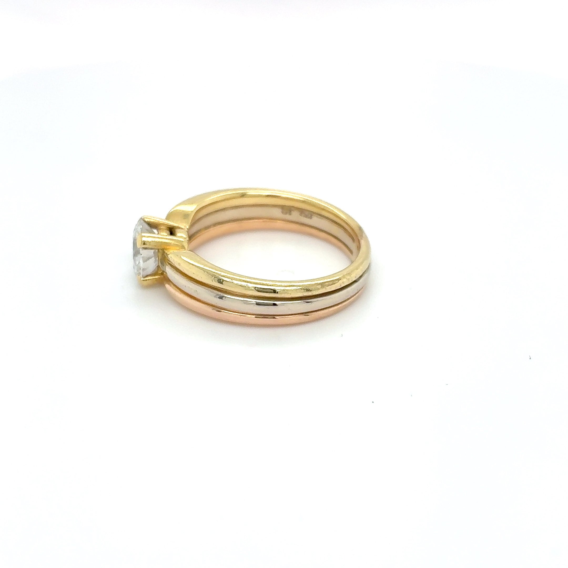 Brillant Goldring Tricolor 750 / 18kt Gr.60