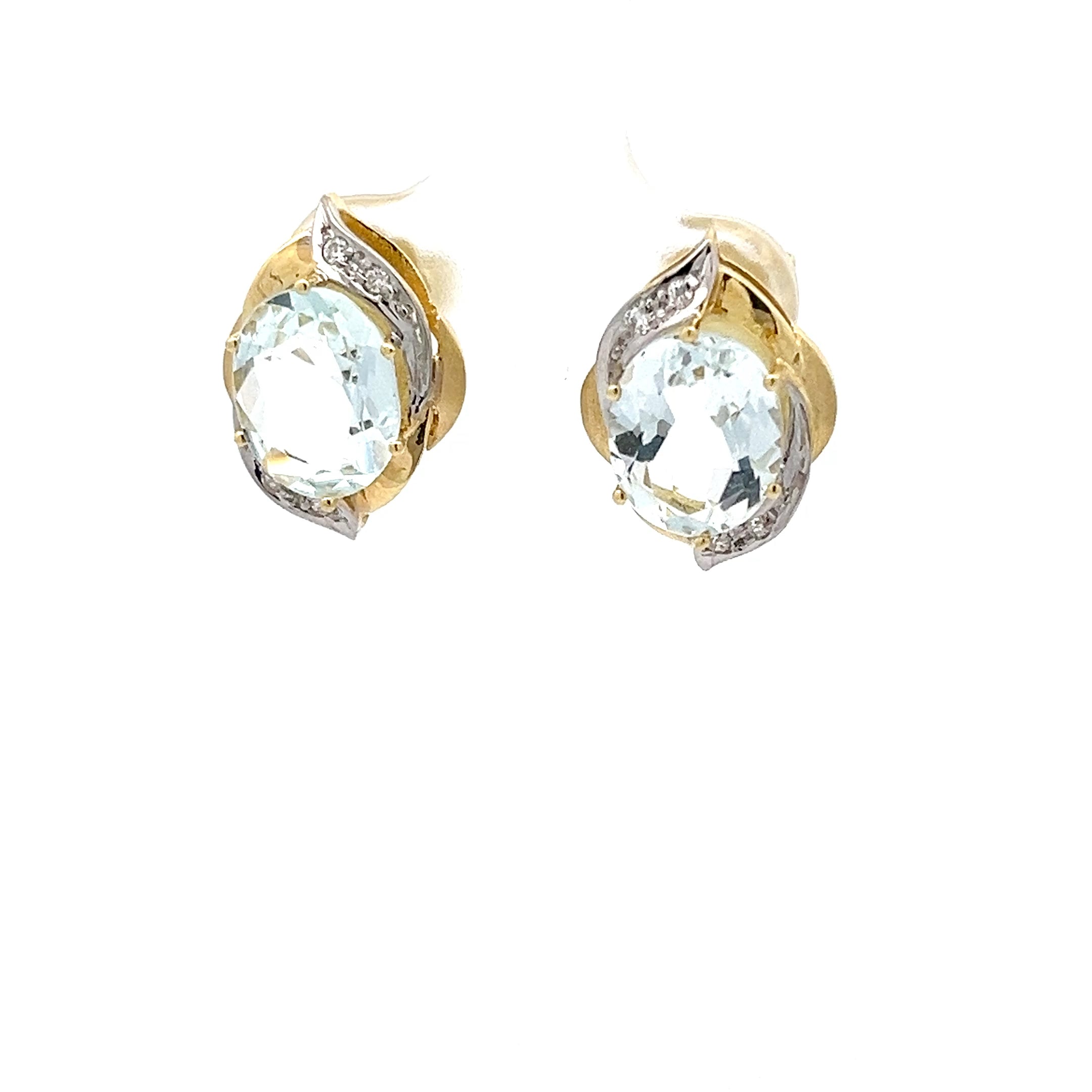Ohrringe Ohrstecker Diamanten 585 14 Karat Gelb Gold
