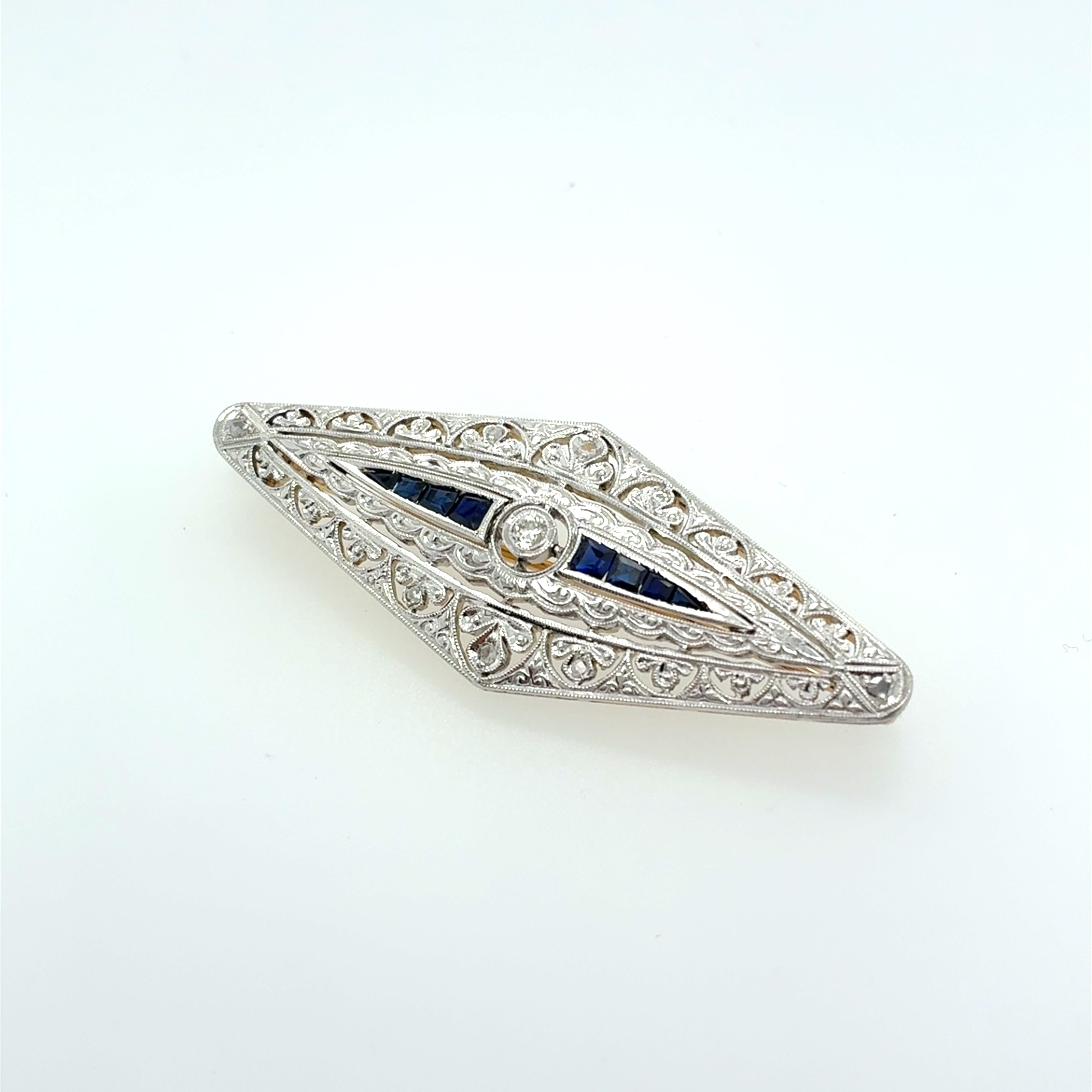Brosche Gold 585 Platin 14Kt Brillant