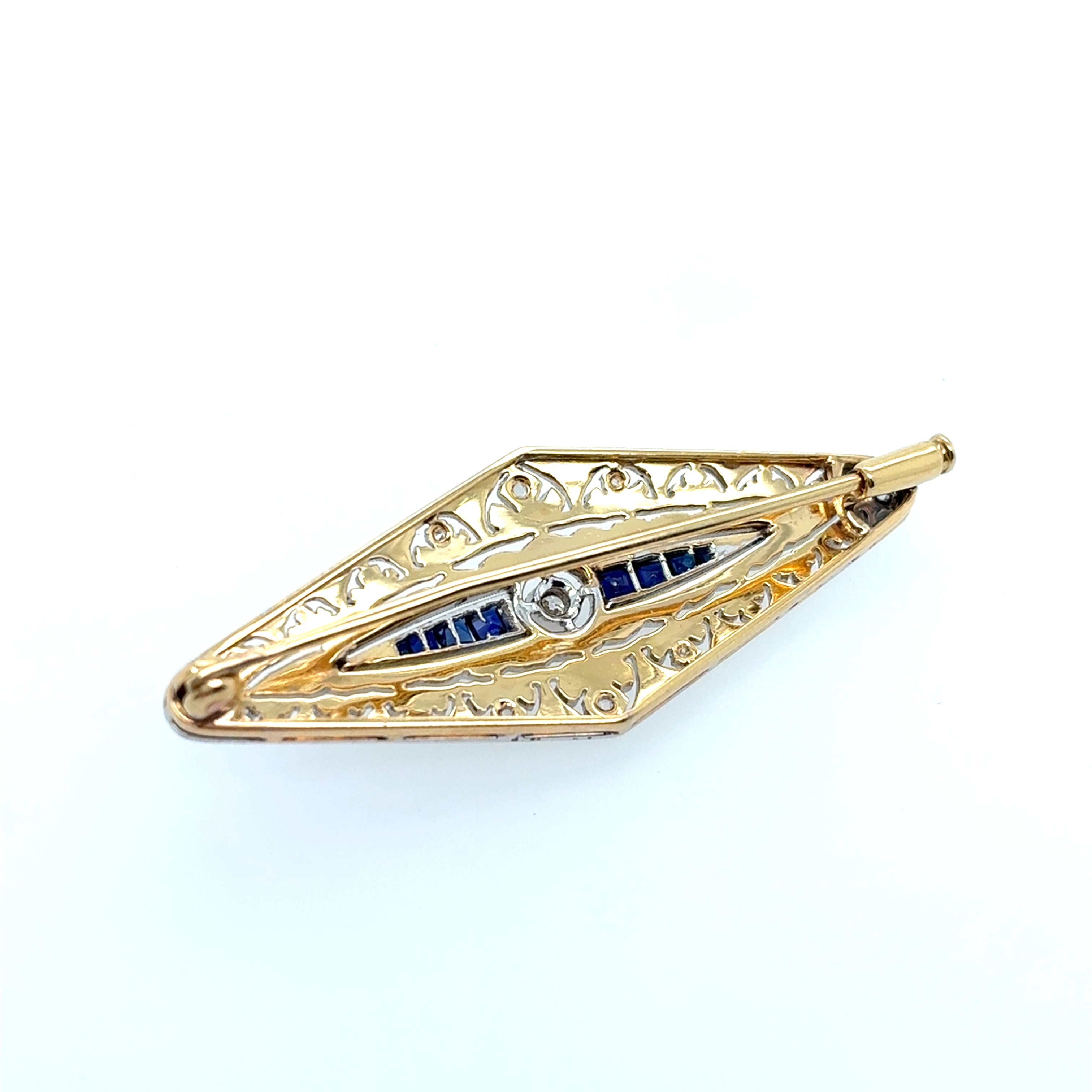 Brosche Gold 585 Platin 14Kt Brillant