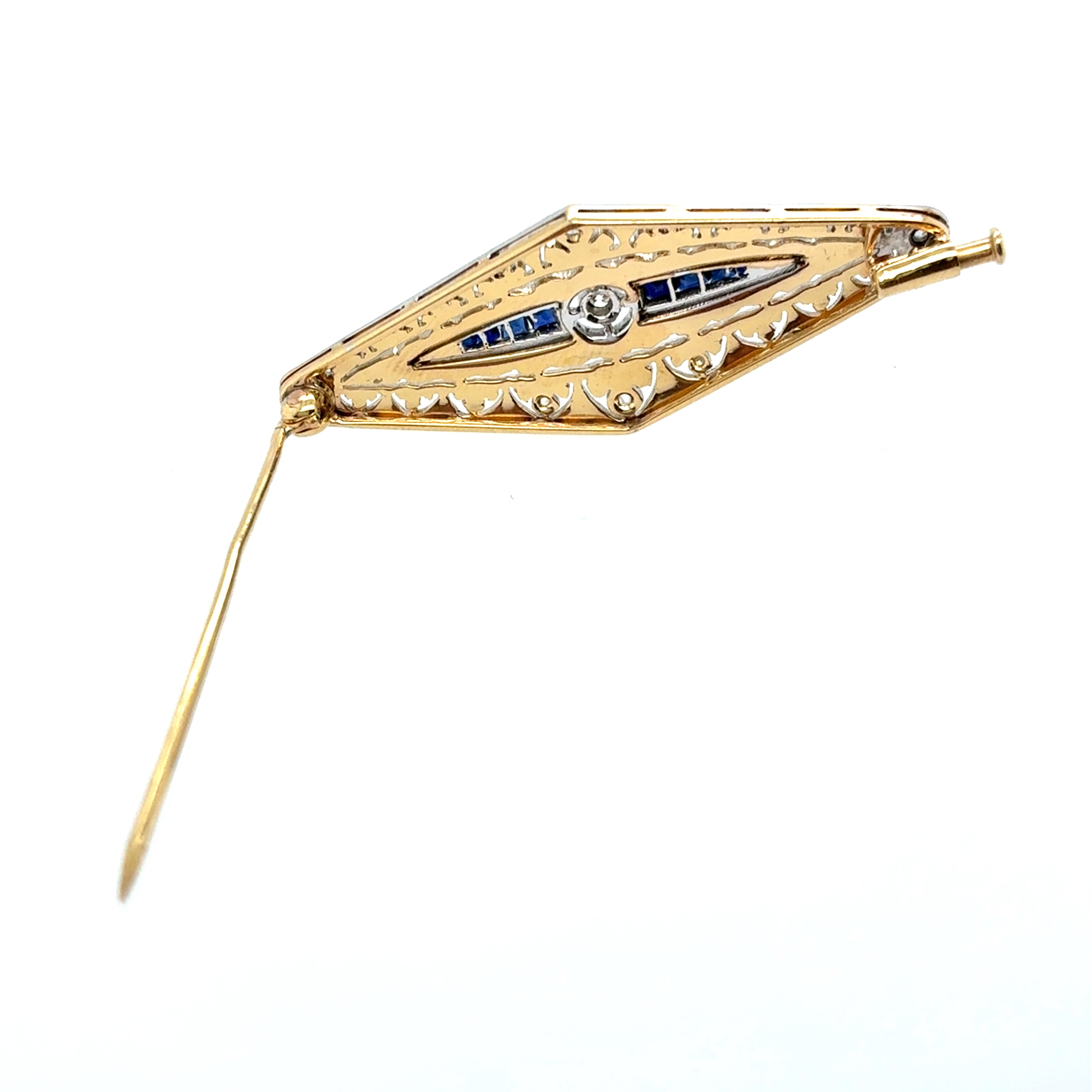 Brosche Gold 585 Platin 14Kt Brillant