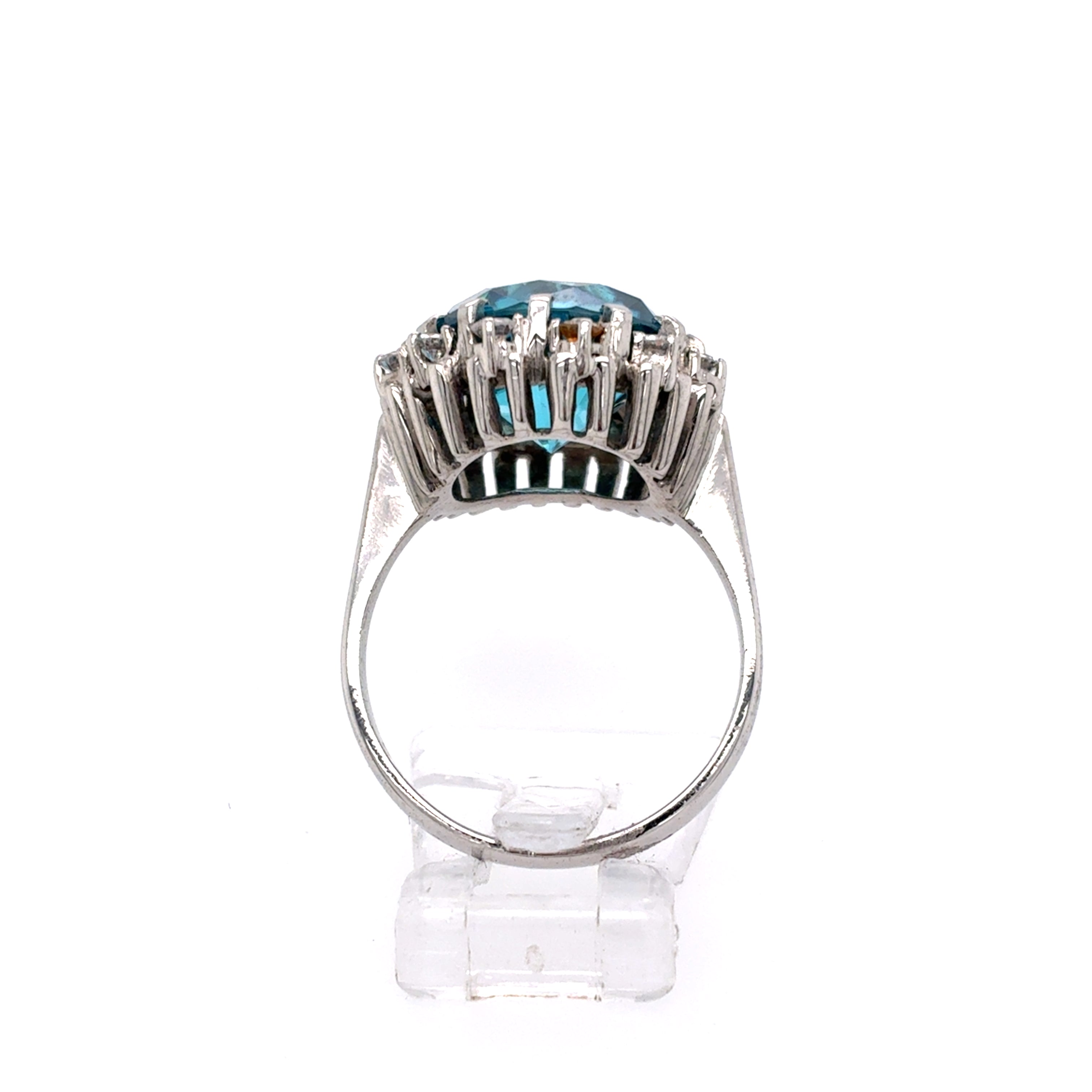 Brillant Ring 750 Weißgold 18kt Topas Gr. 55