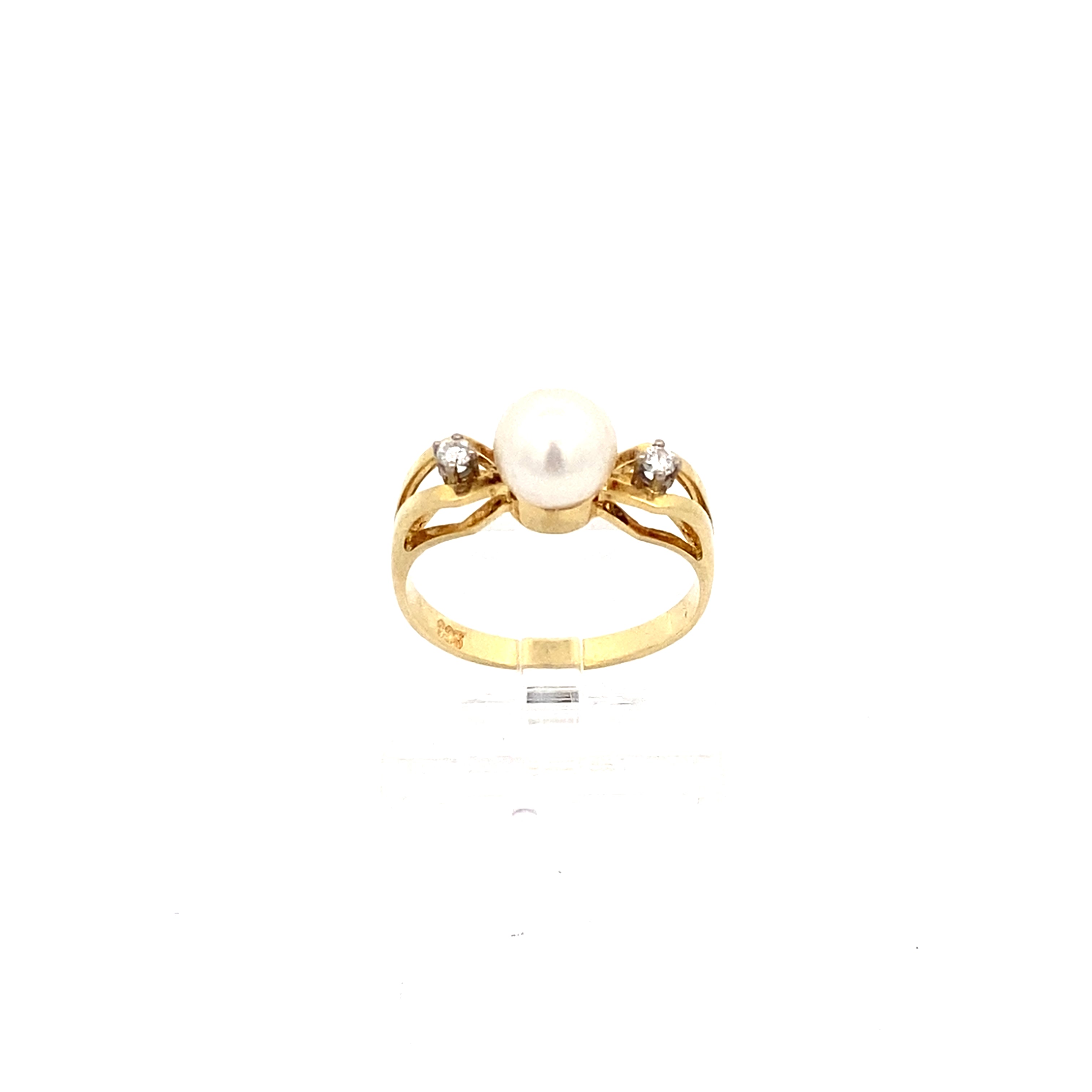 Damenring Gelbgold 585 mit Perle