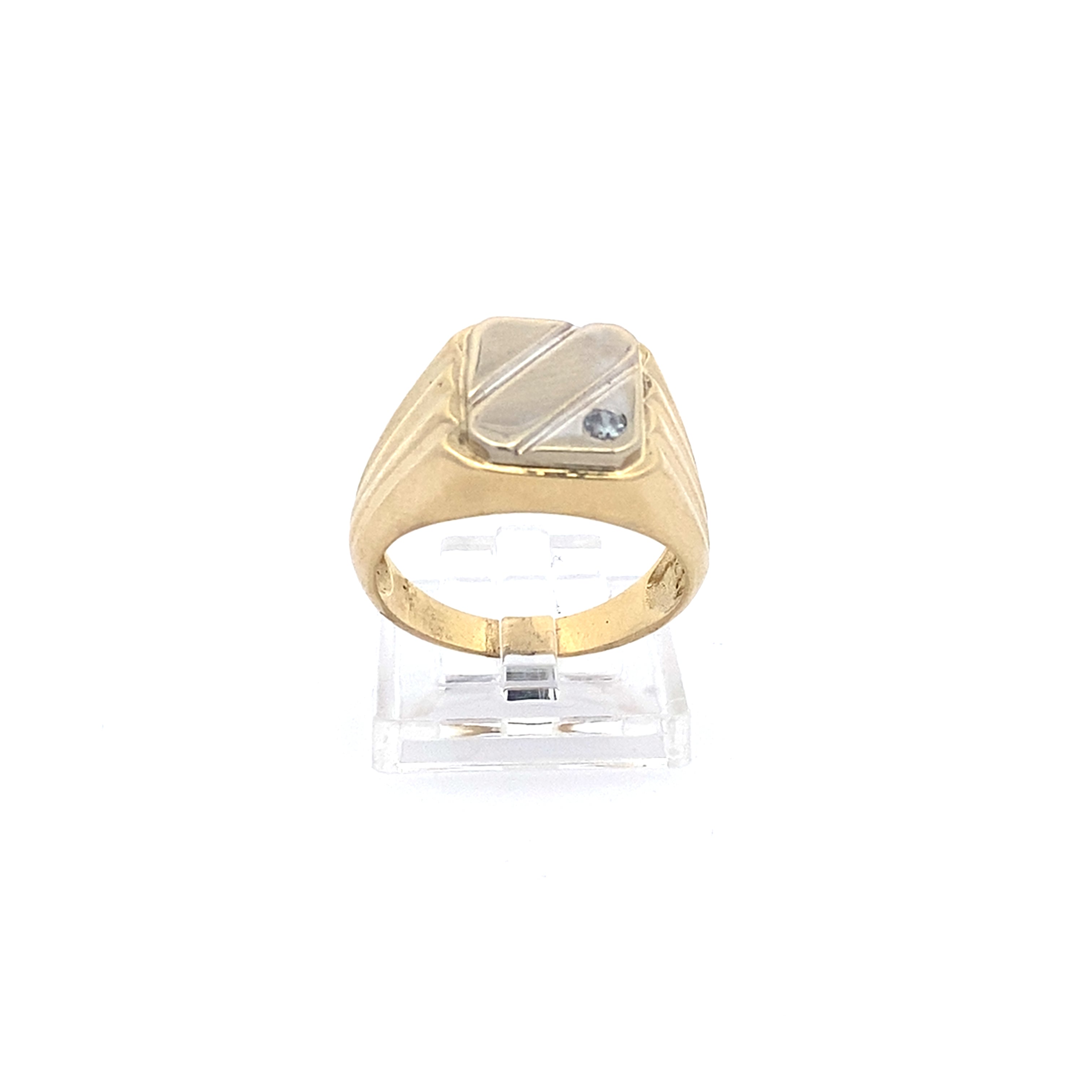 Herrenring Gelbgold Weißgold 585