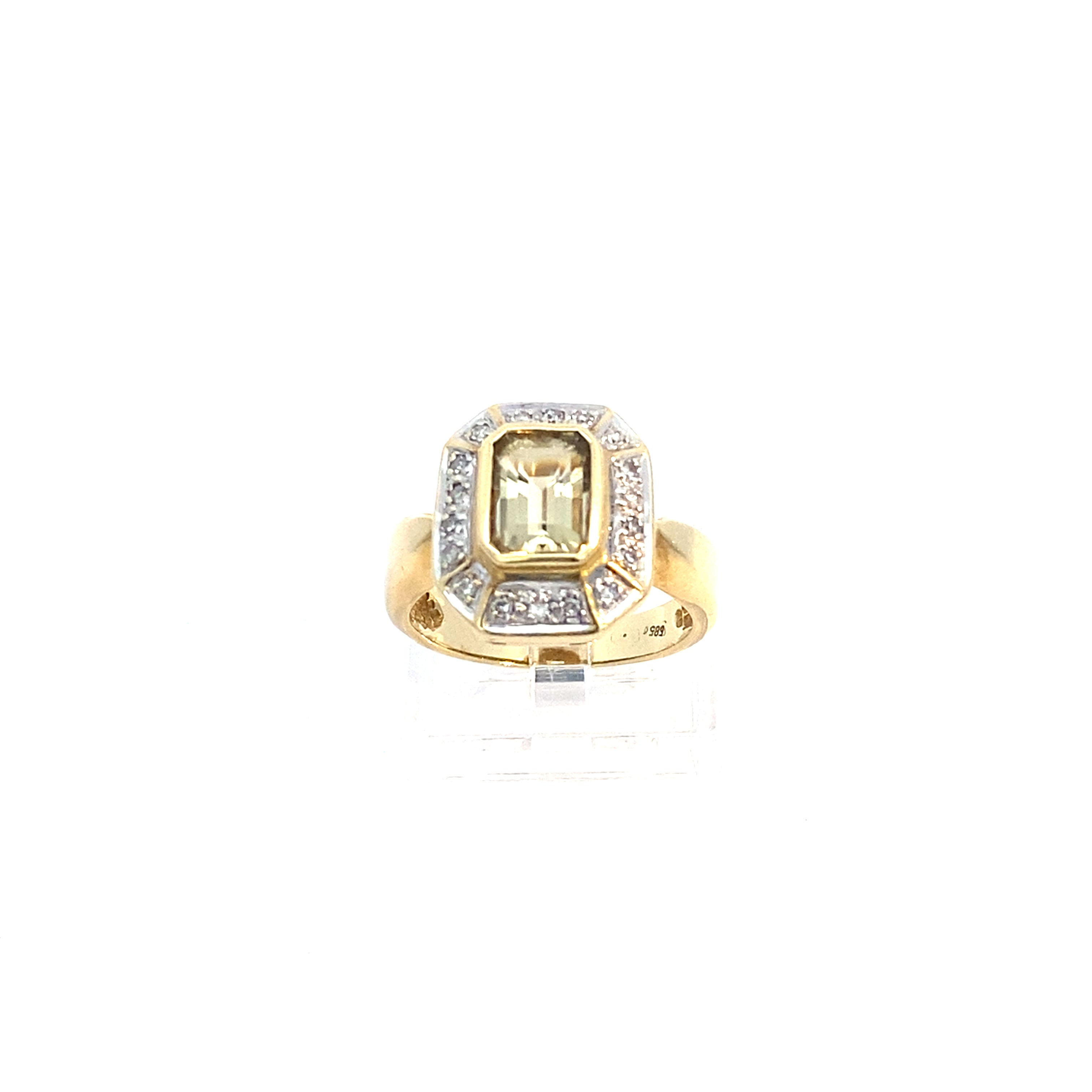 Damen Ring Gelbgold 585 / 14 kt Brillanten  *57*