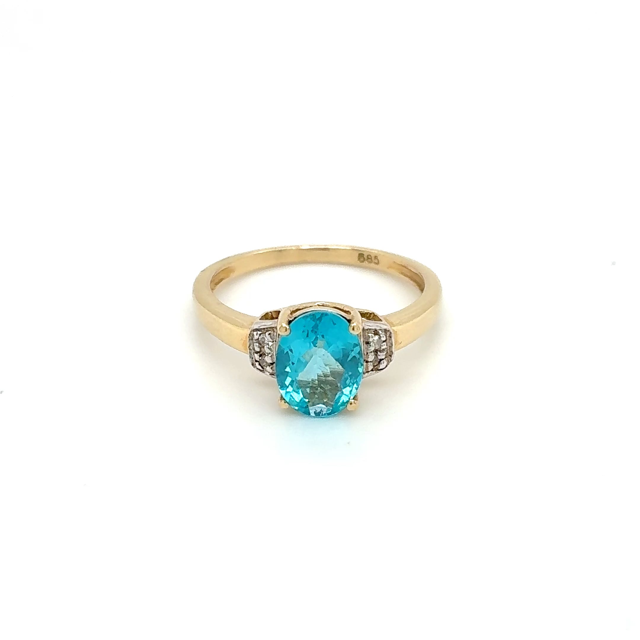 Topas Diamant Gold Ring 585 Gelbgold 14kt