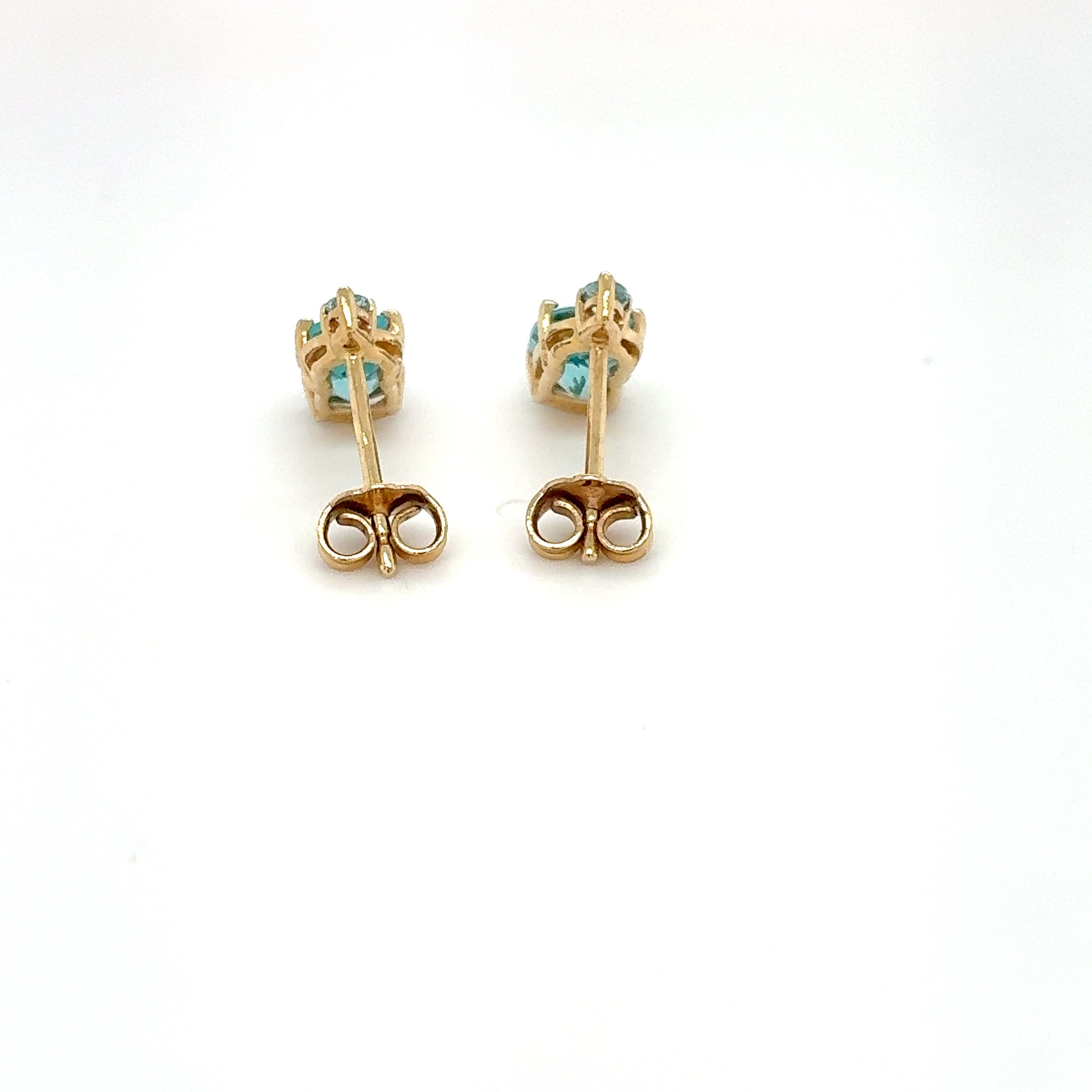 Topas Diamant Gold Ohrringe 585 Gelbgold 14kt Ohrstecker