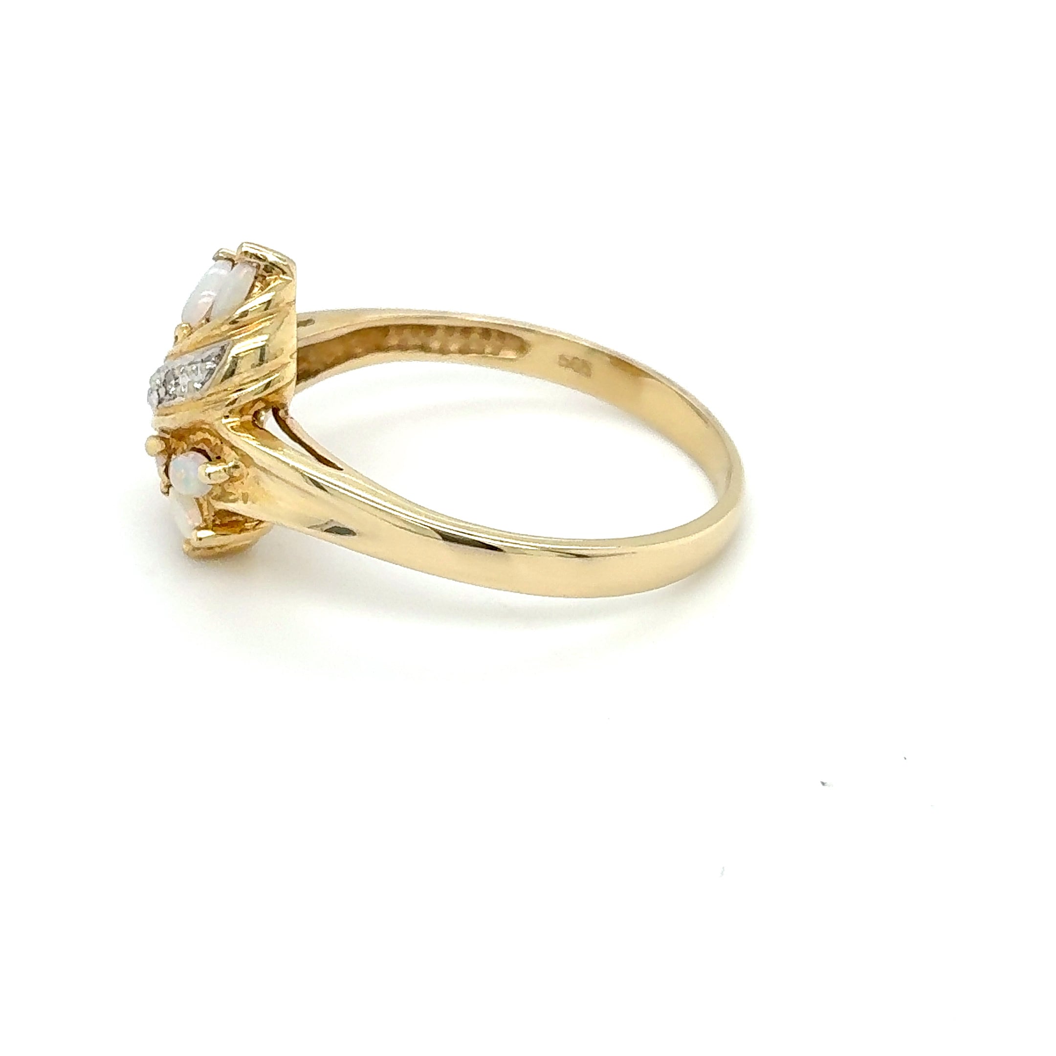 Damenring Gelbgold 585/14kt Gold Diamant, Opal Gr. 66