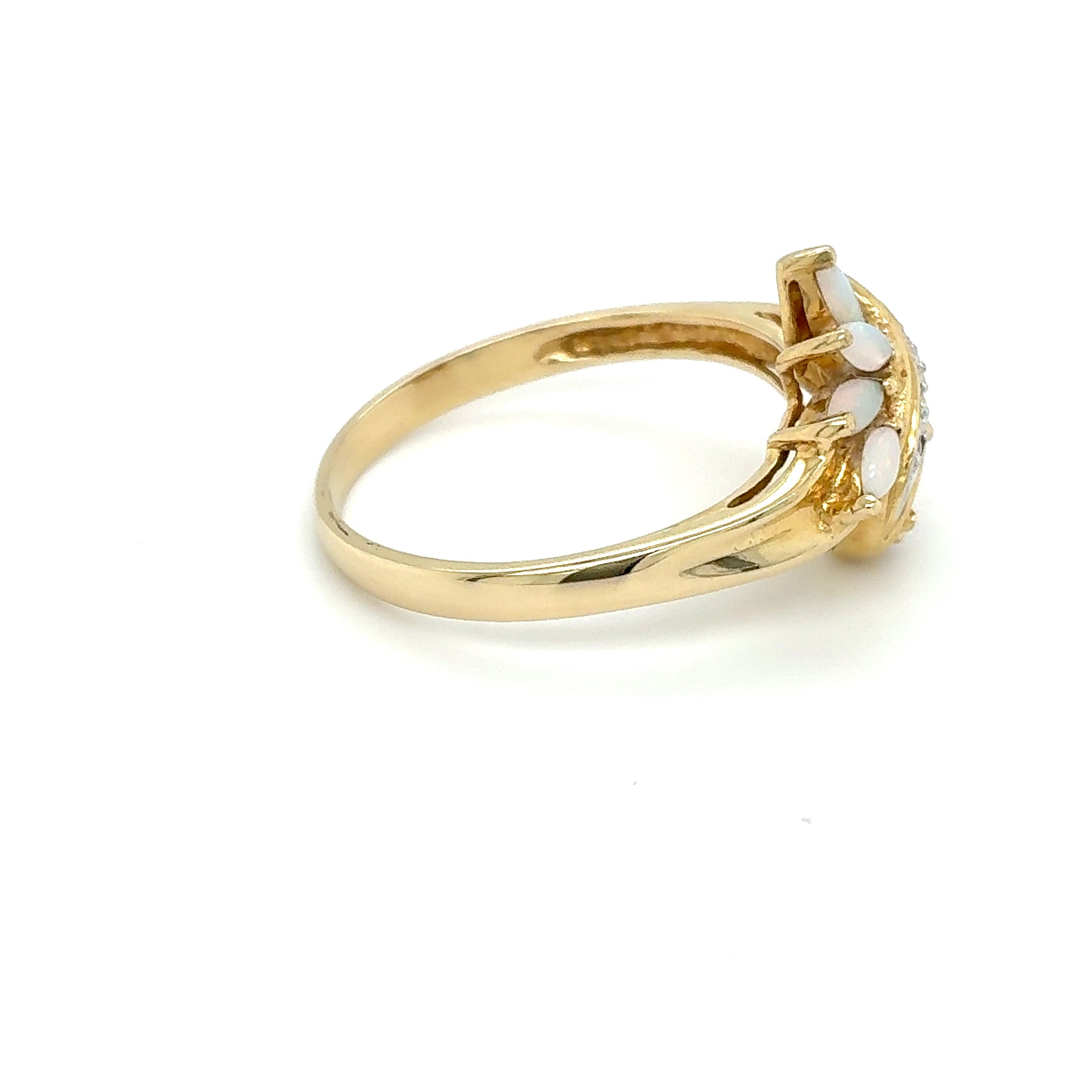 Damenring Gelbgold 585/14kt Gold Diamant, Opal Gr. 66