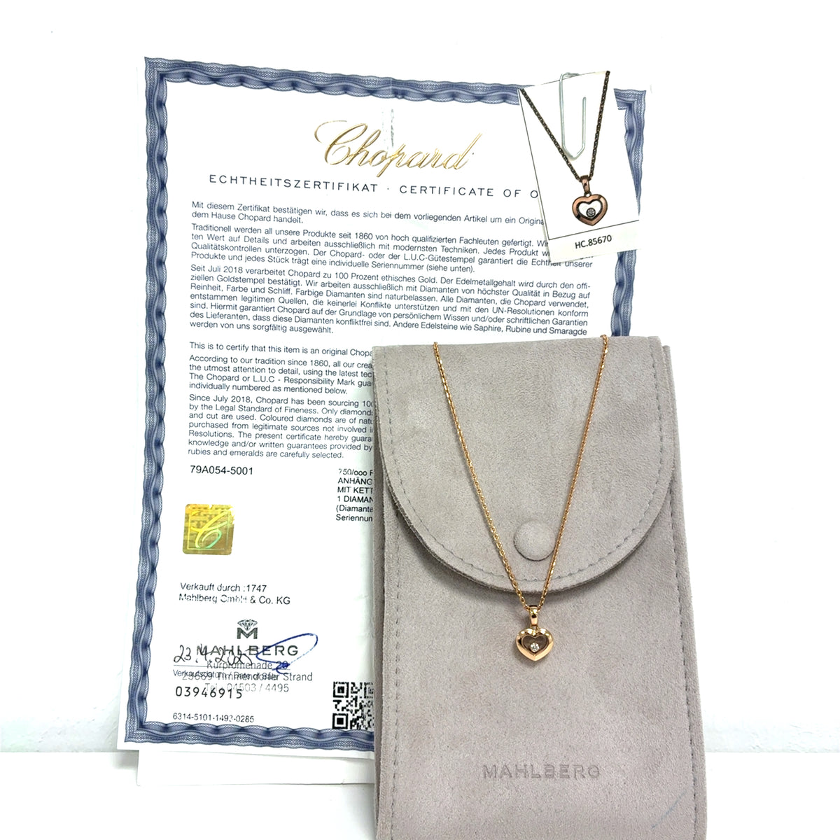 Chopard Happy Diamonds Kette 750 Roségold 18kt L:42m