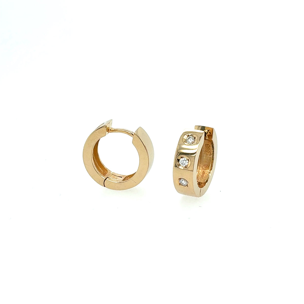 Brillant Creolen Gold Ohrringe 585 Gelbgold 14 Karat