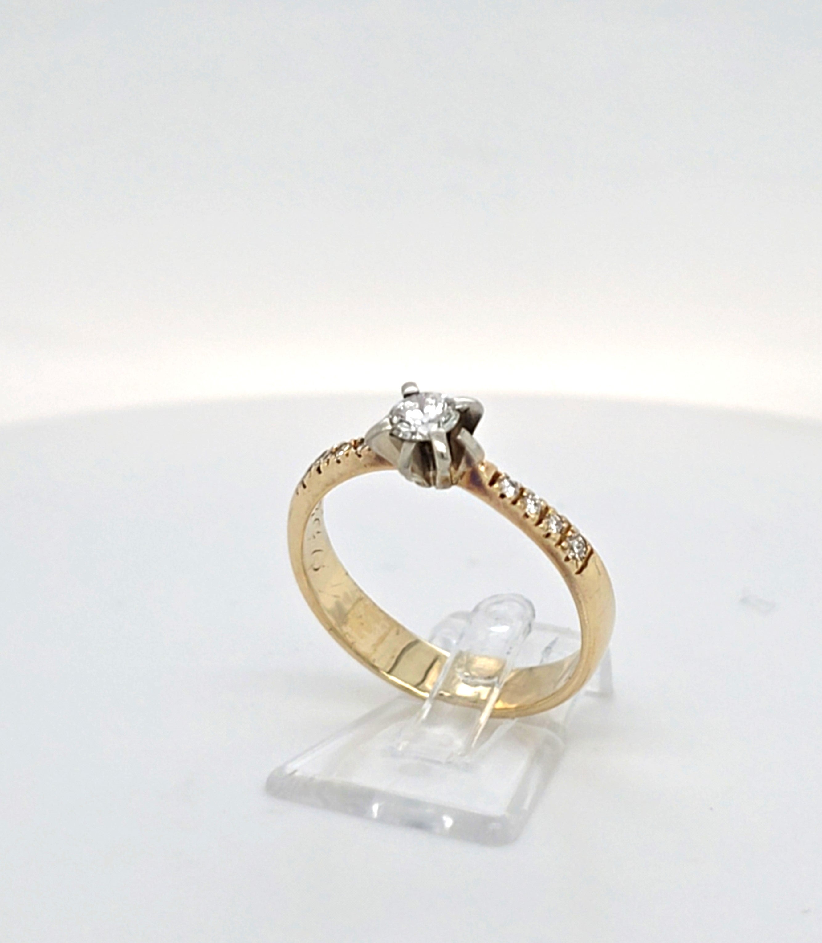 Ring Gelb Weiß Gold 585 Brillanten Schmuck Damen