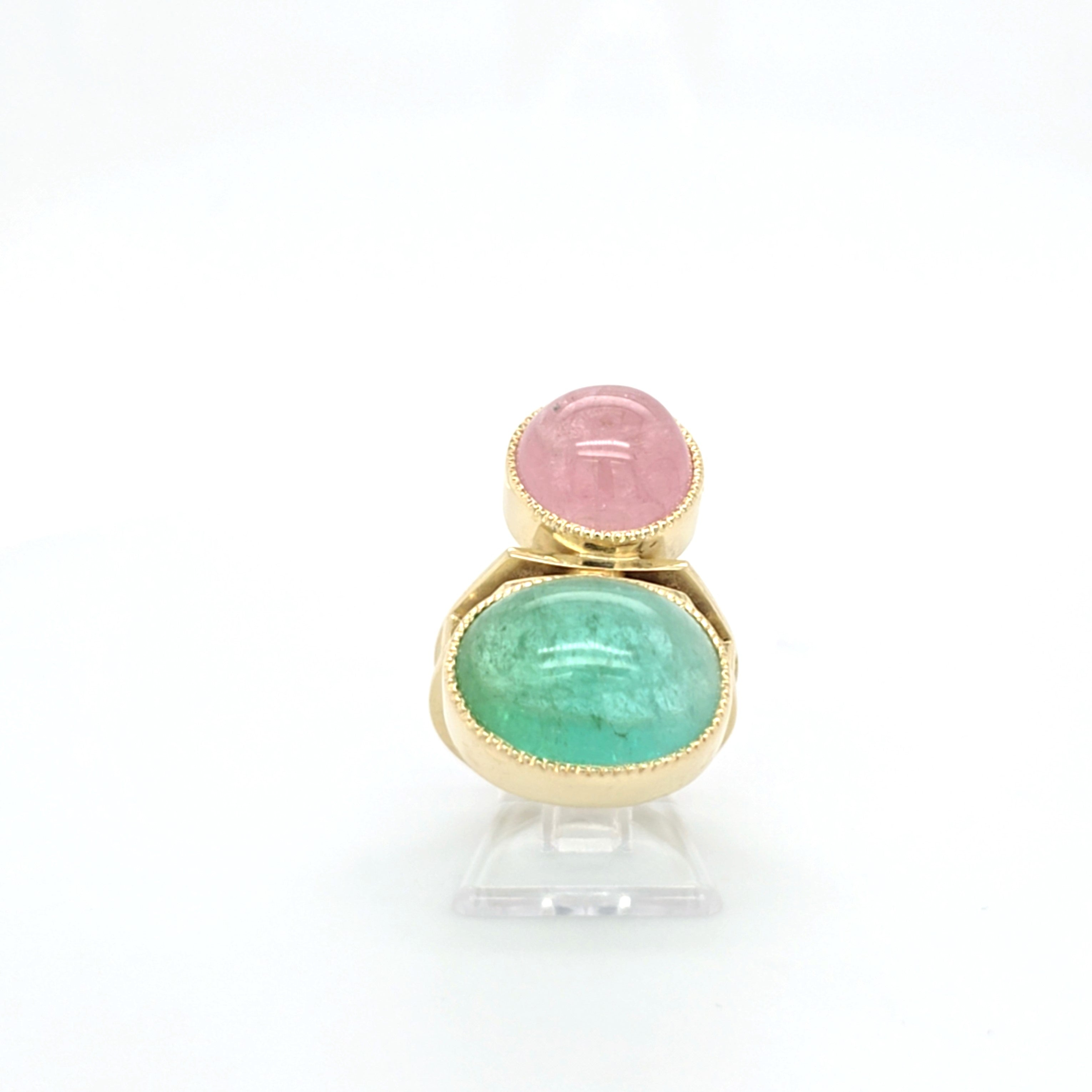 Ring Gelb Gold 585 Schmuckstein Rosa Grün Damen Schmuck
