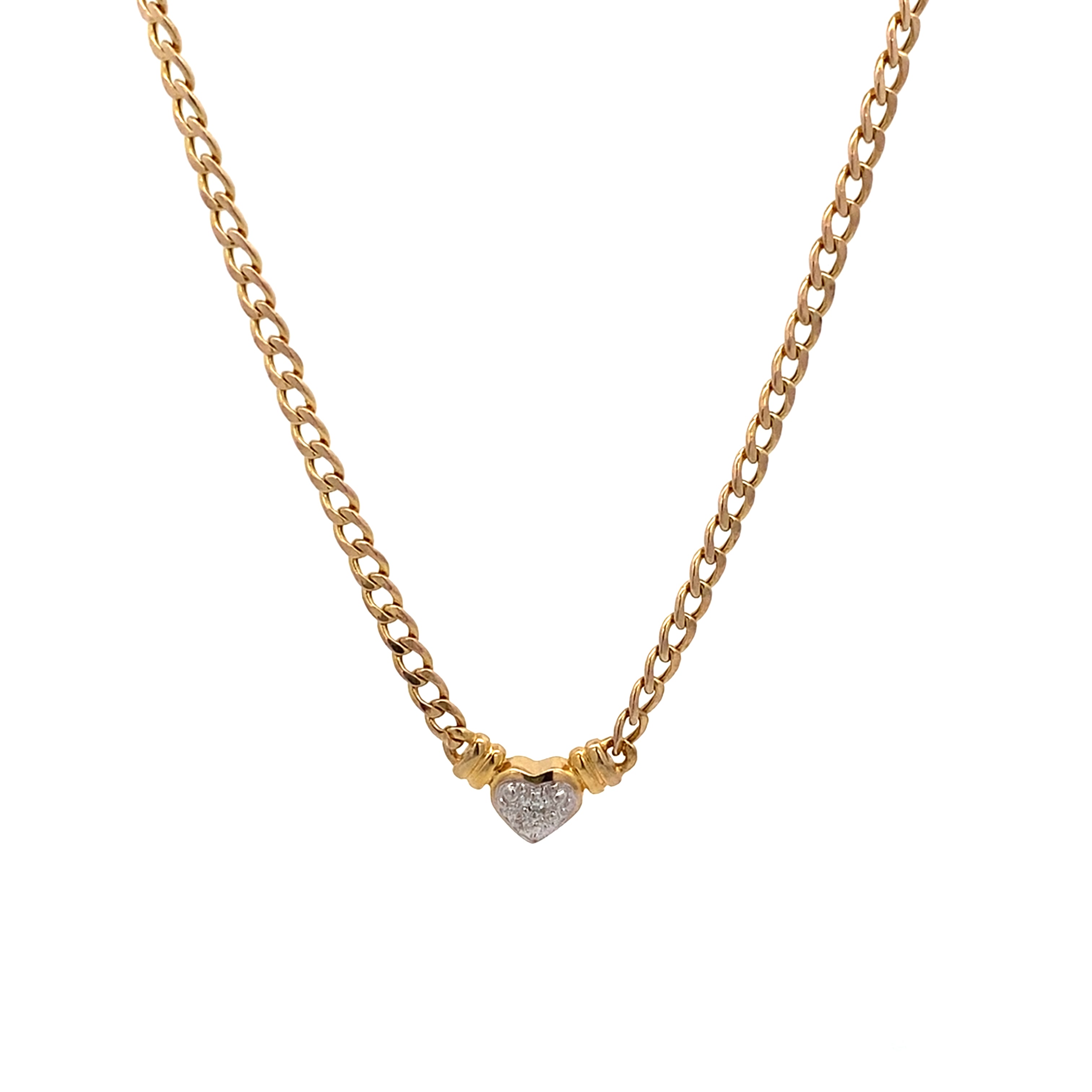 Collier Herz Gelbgold und Weißgold 333 / 8 kt