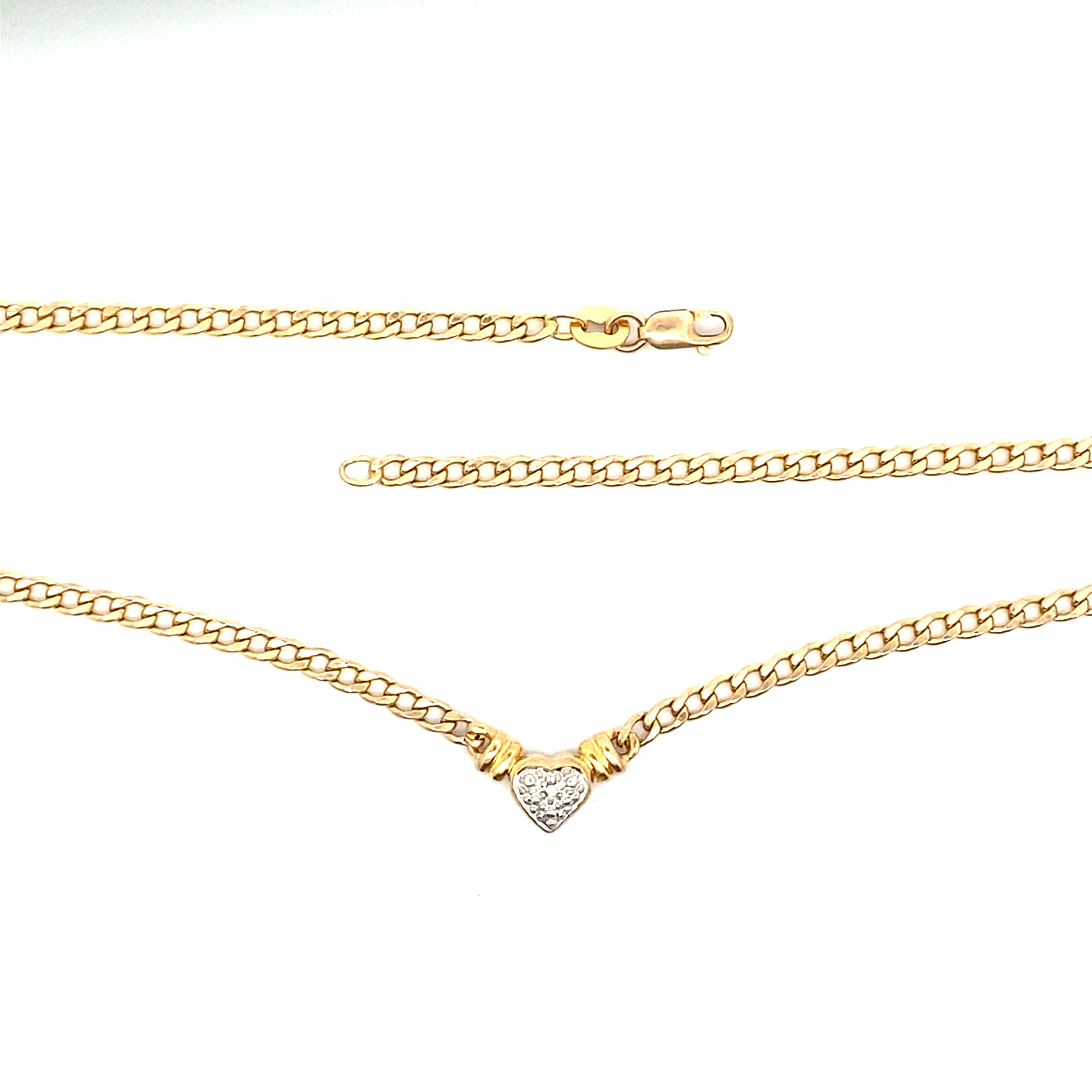 Collier Herz Gelbgold und Weißgold 333 / 8 kt
