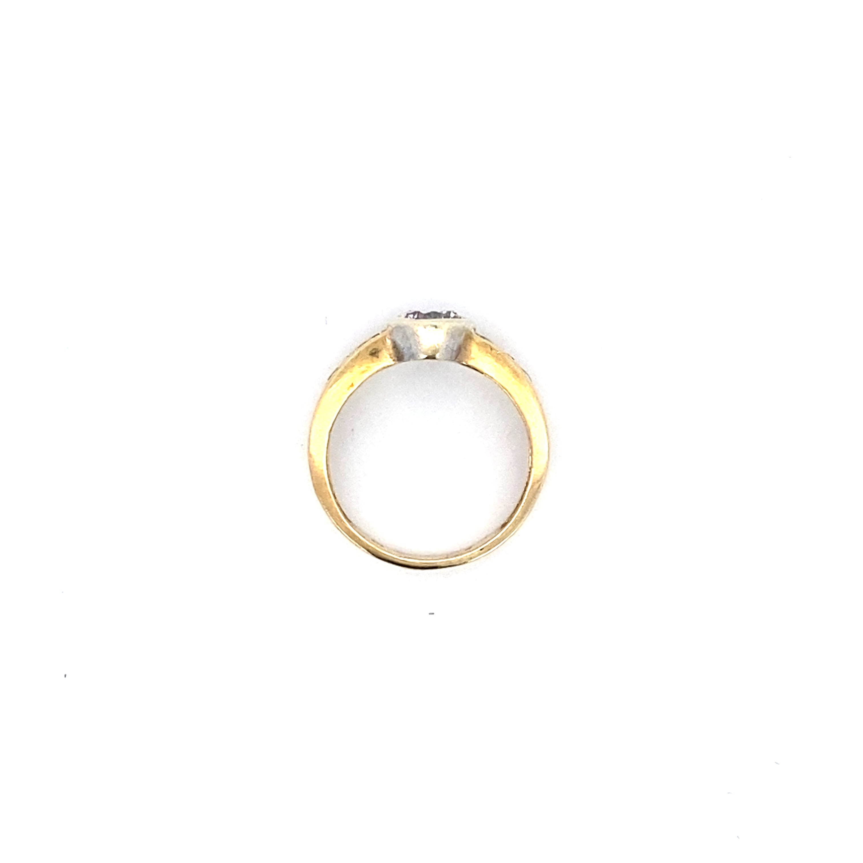 Damenring Gelbgold und Weißgold 375 / 9 kt