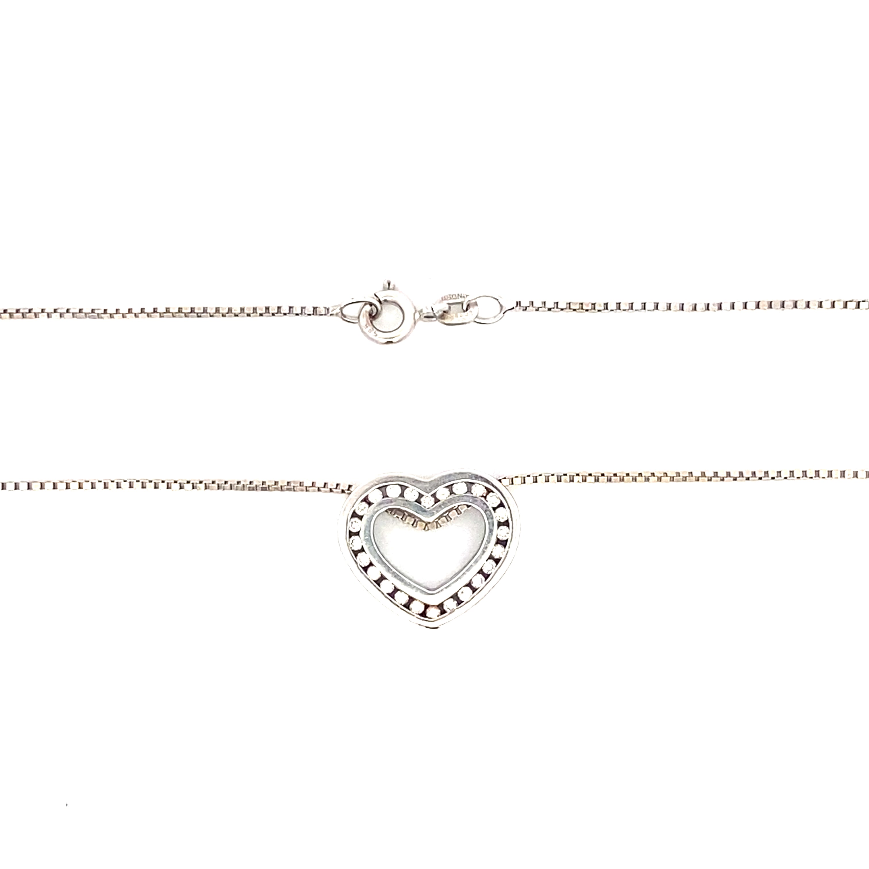 Kette mit Herzanhänger Weißgold 585 / 14 kt