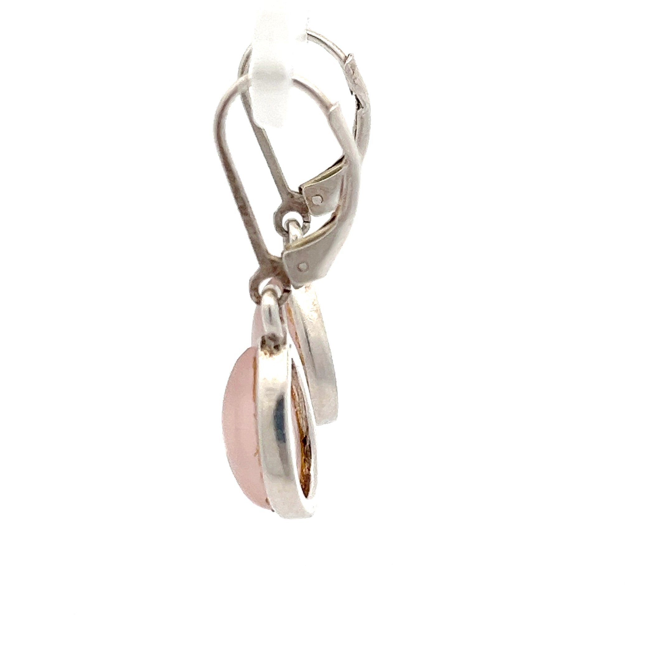 Rosenquarz Ohrringe Sterling Silber 925